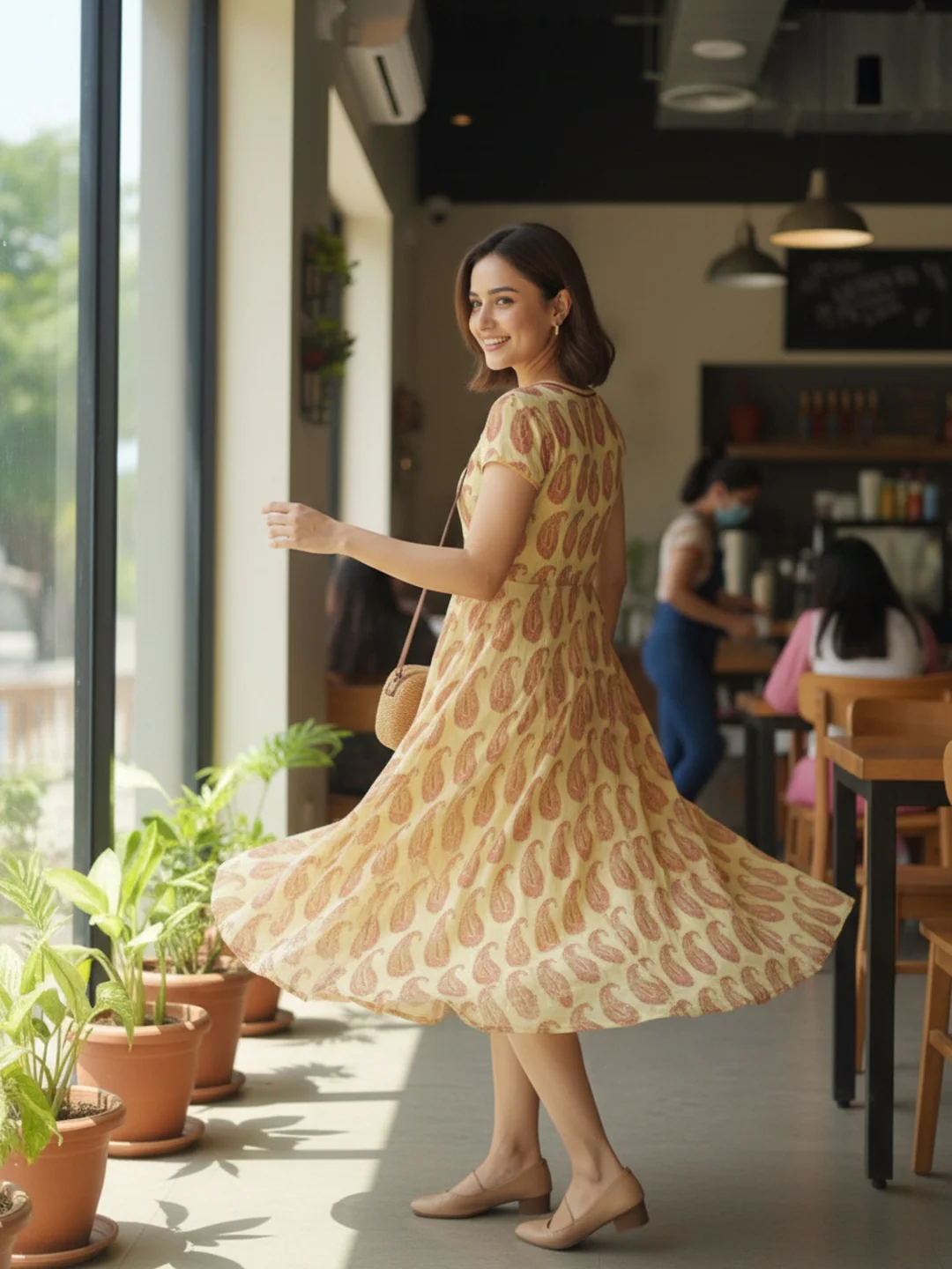 Women Cream Dress - Image 3