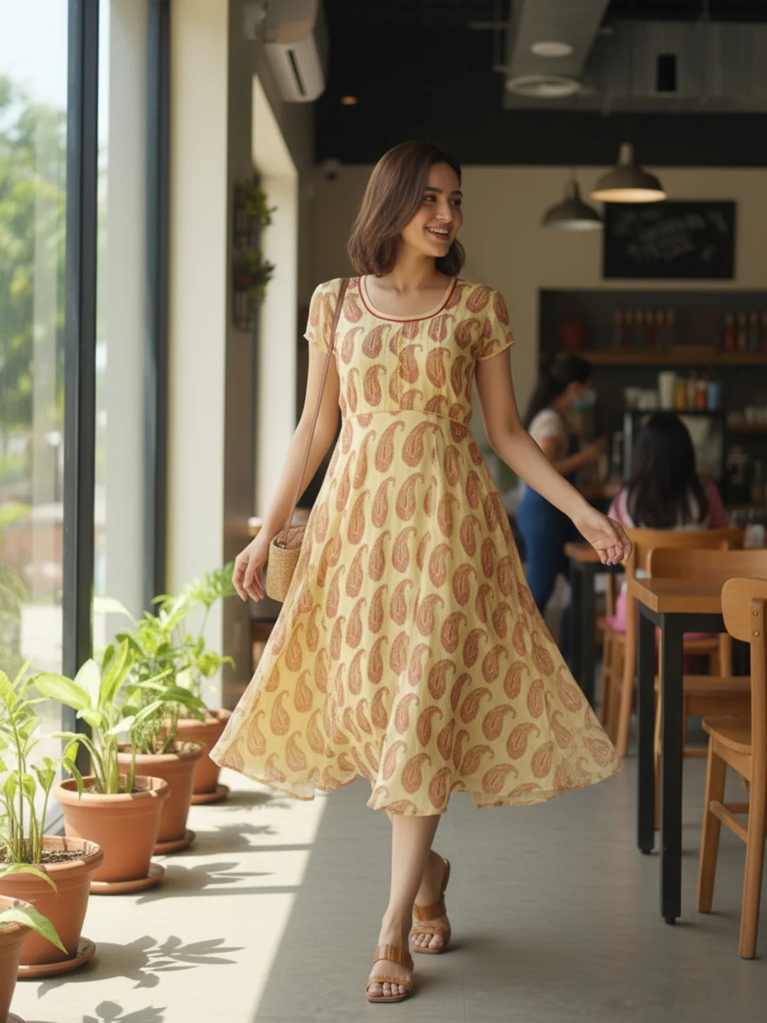 Women Cream Dress - Image 4