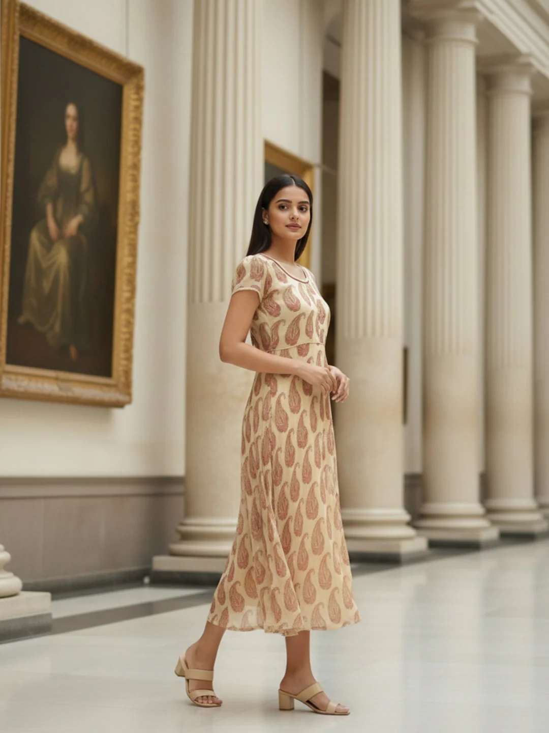 Women Cream Dress - Image 7