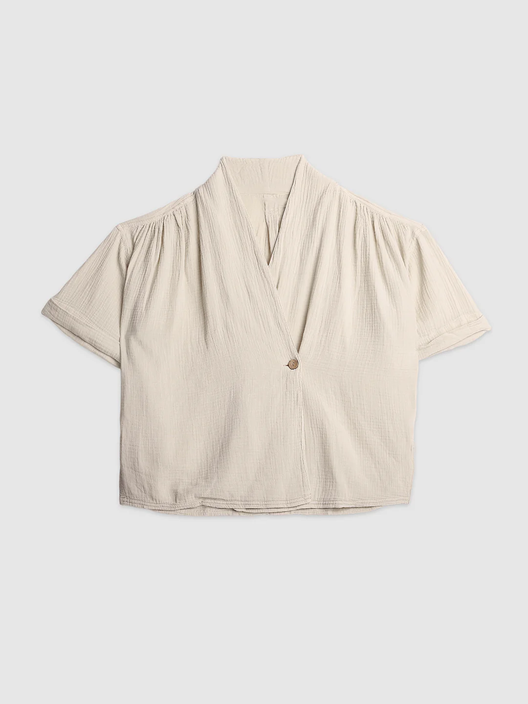Women Oversize Double Cloth Shirt - Image 7