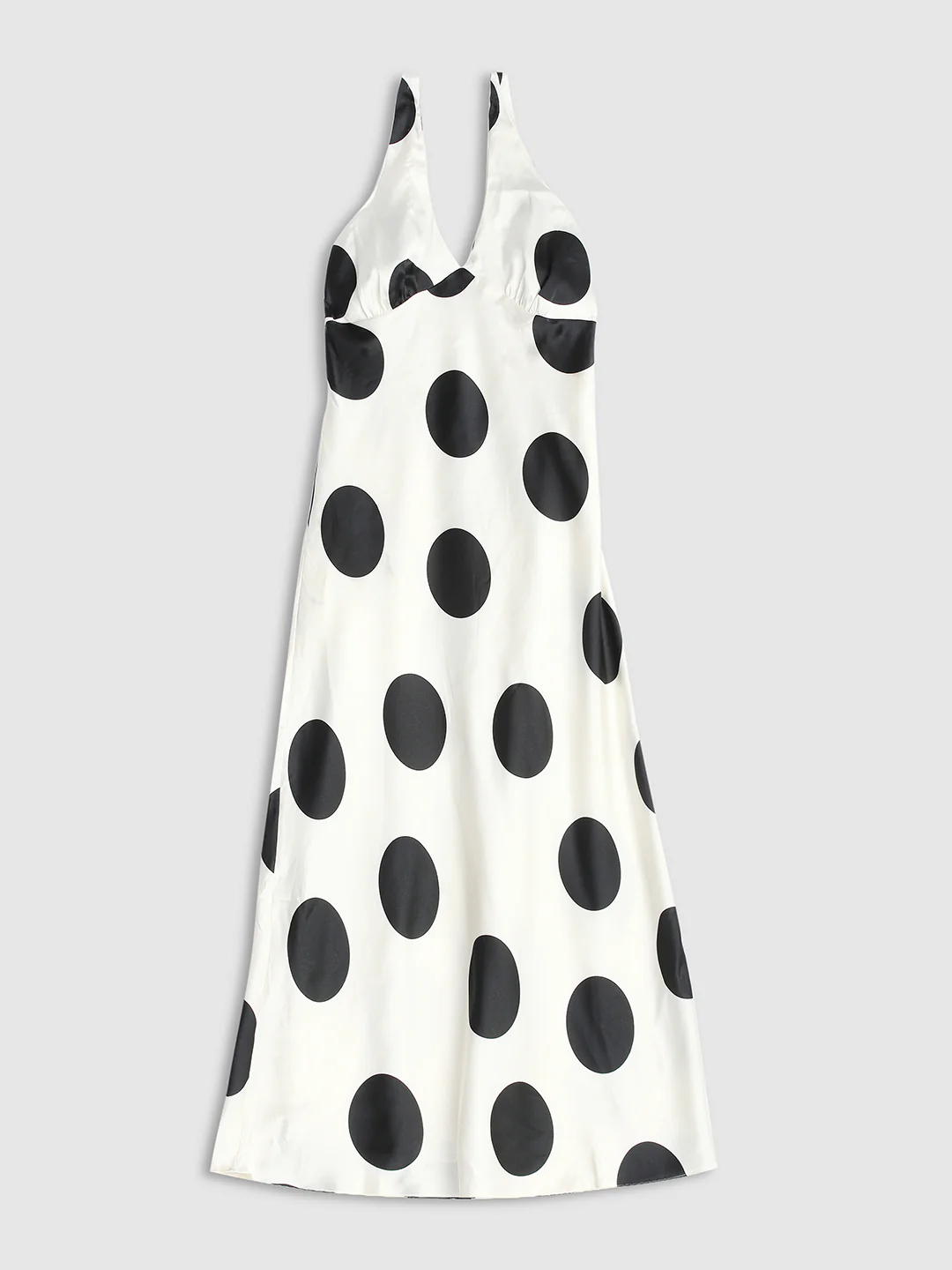 Women Cream Polka Dot Maxi Dress - Image 7