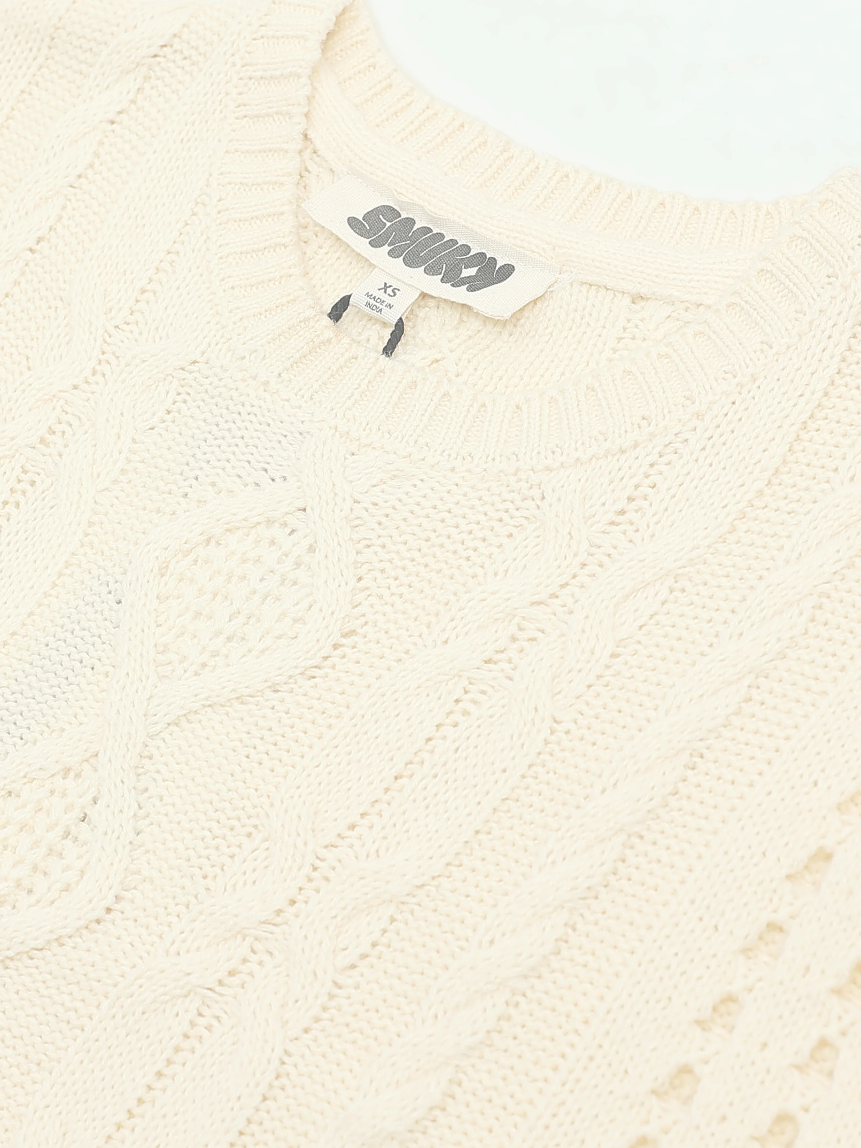 Women Cream Crop Winter Sweater - Image 5