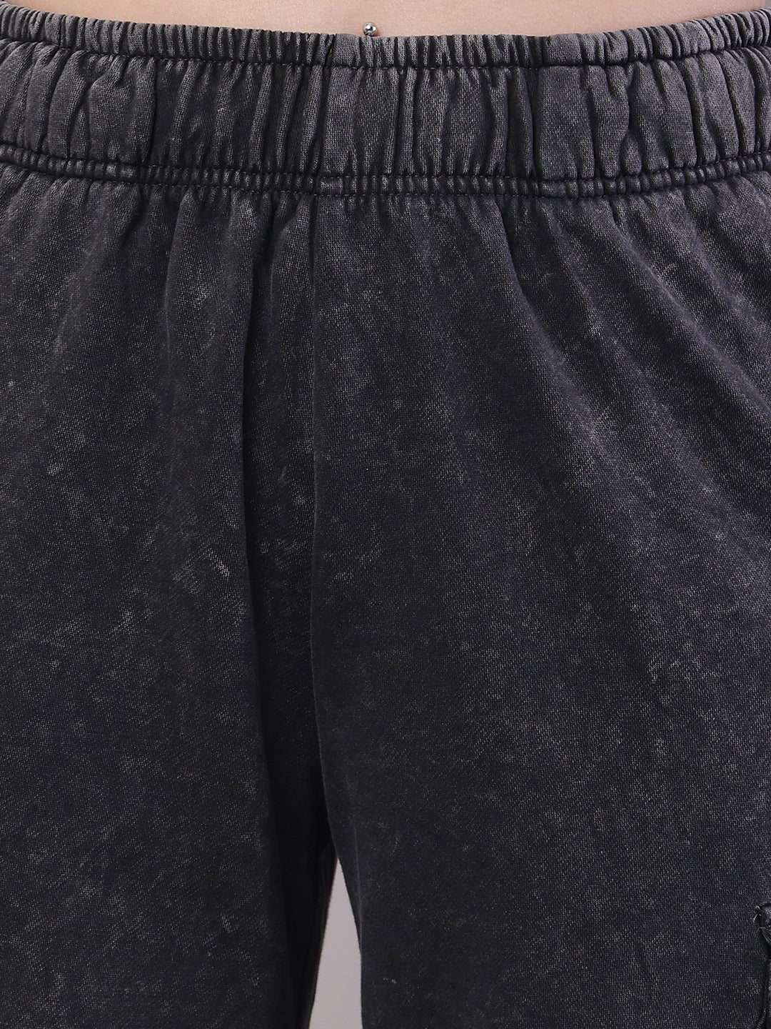 Women Dark Grey Cotton Baggy Cargo Pant - Image 5