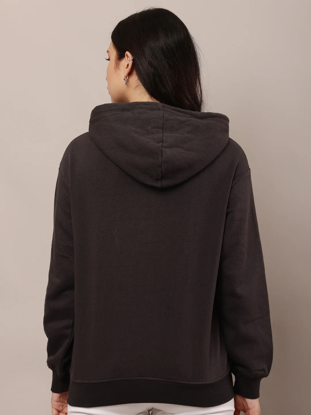 Women Oversized Drop Shoulder Hooded Sweatshirt - Image 4