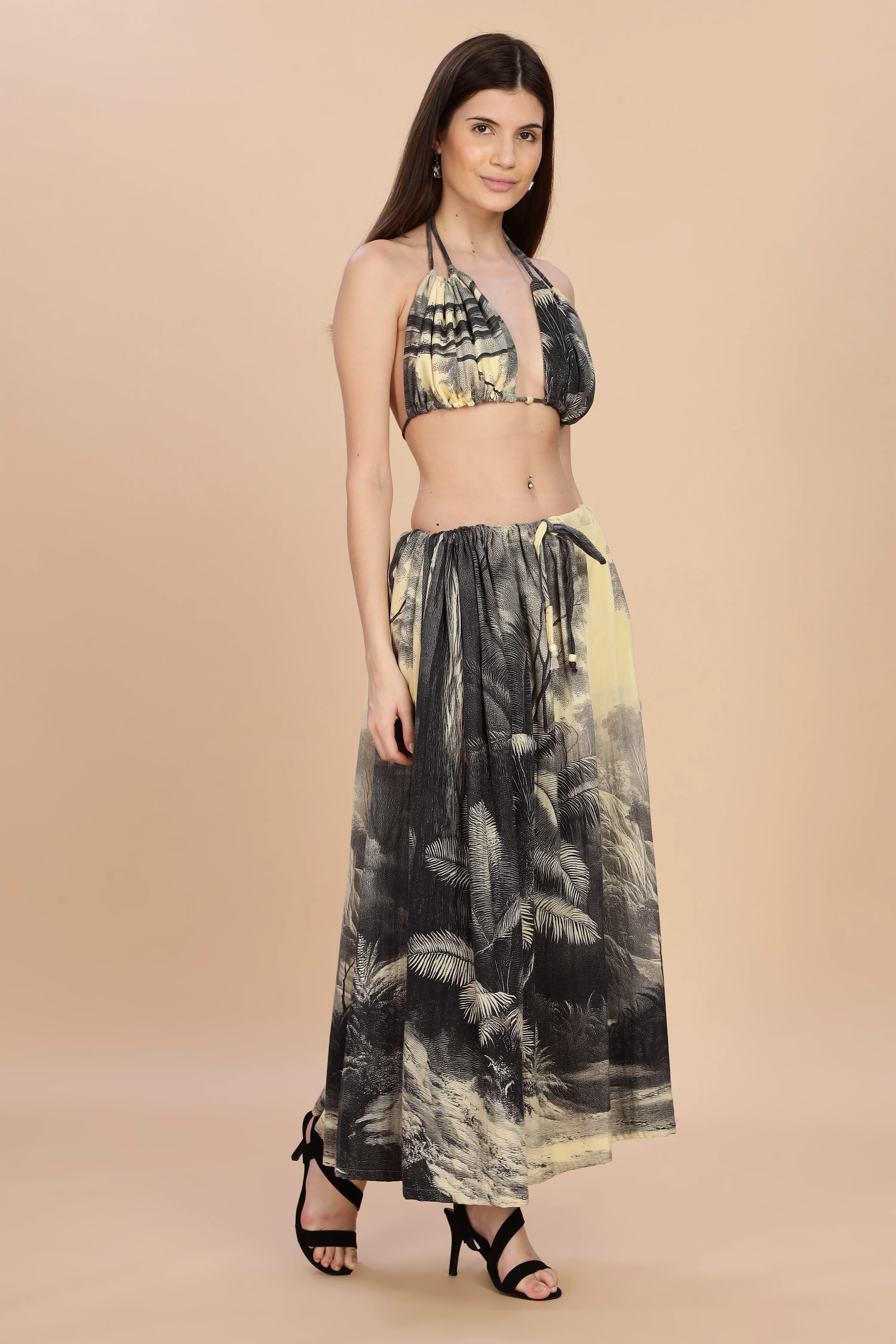 Women Eden Gauge Cotton Ruched Bikini Top - Image 4