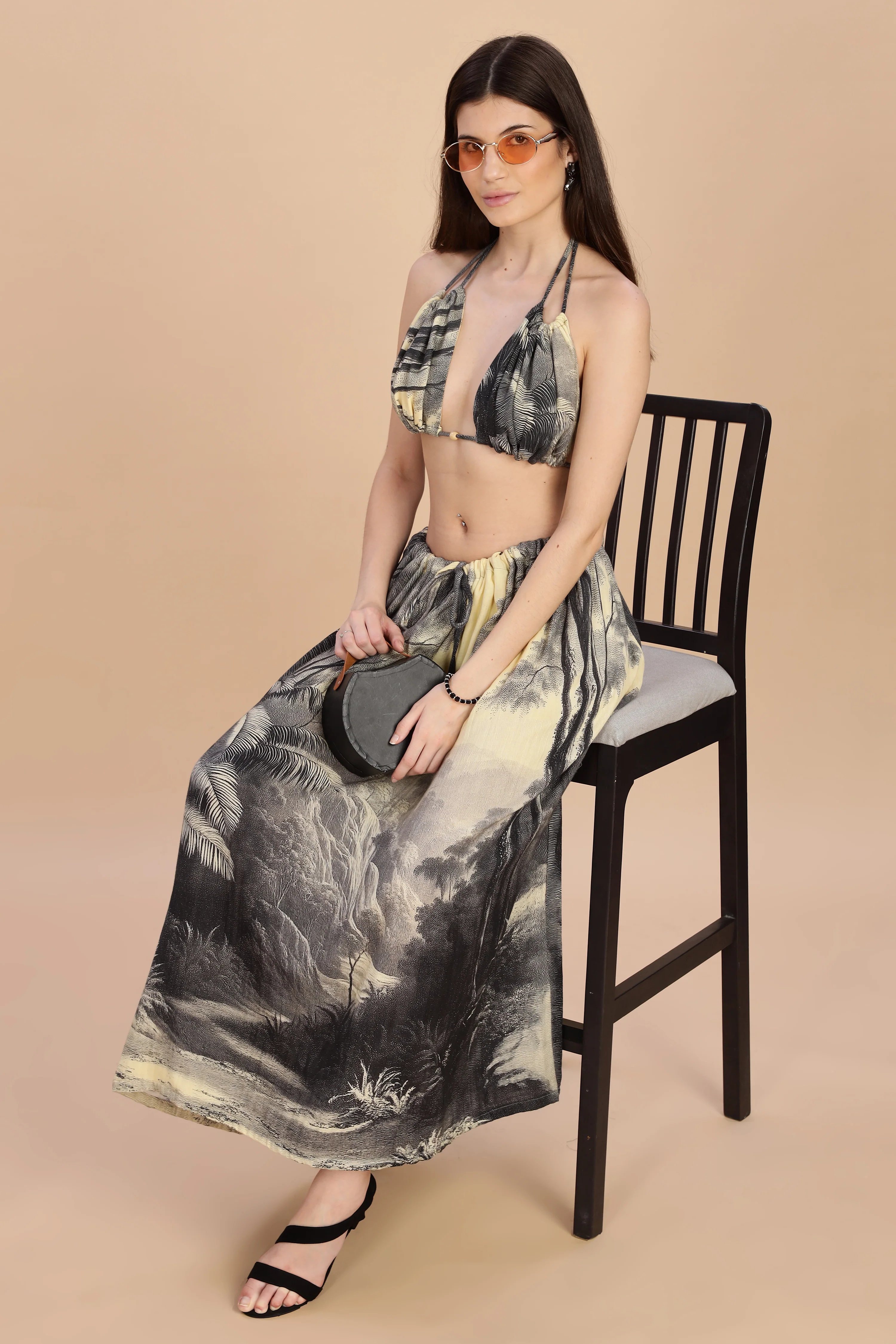Women Eden Gauge Cotton Ruched Bikini Top - Image 6