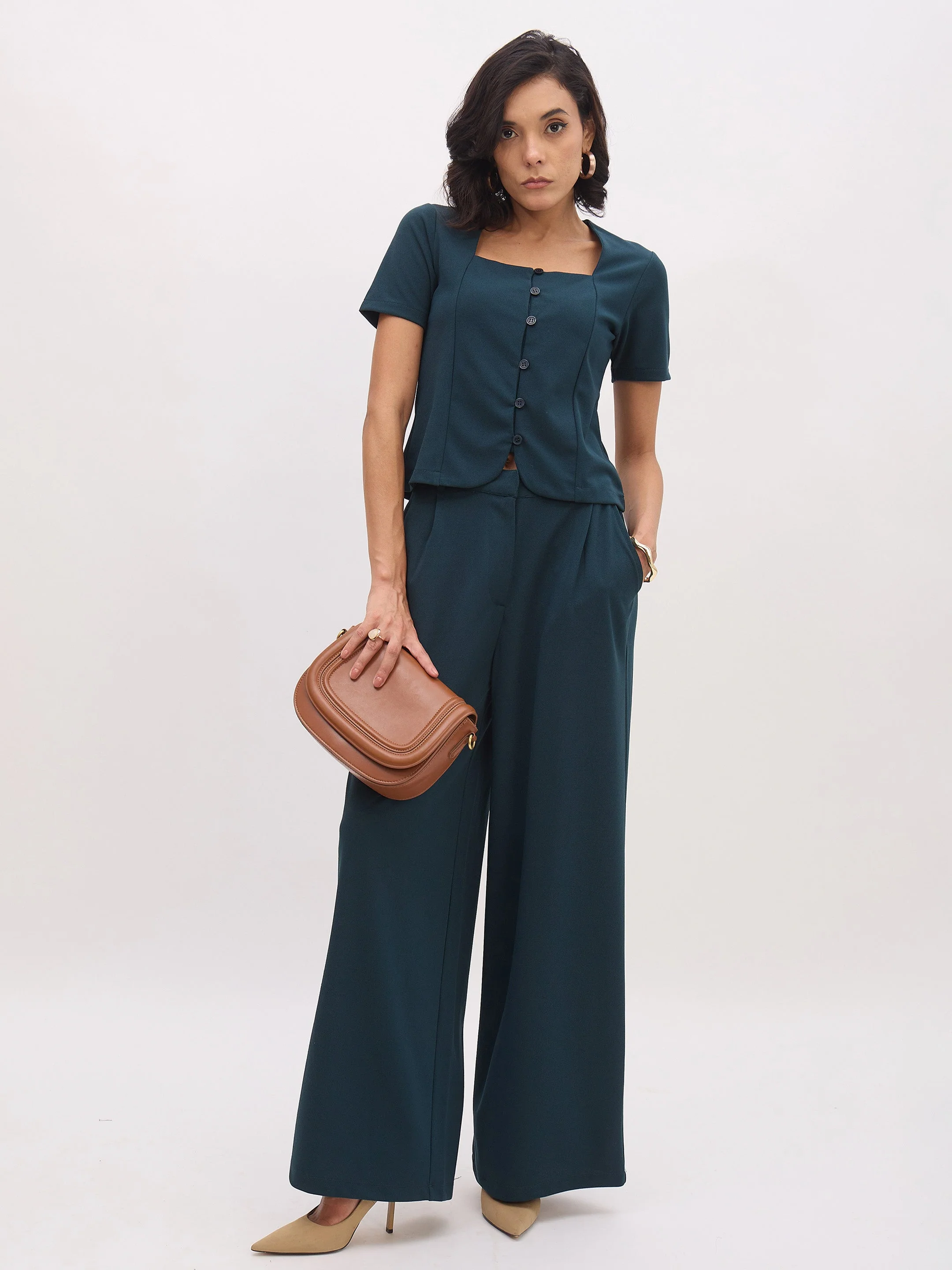Women Emerald Cross Pocket Pants - Image 2