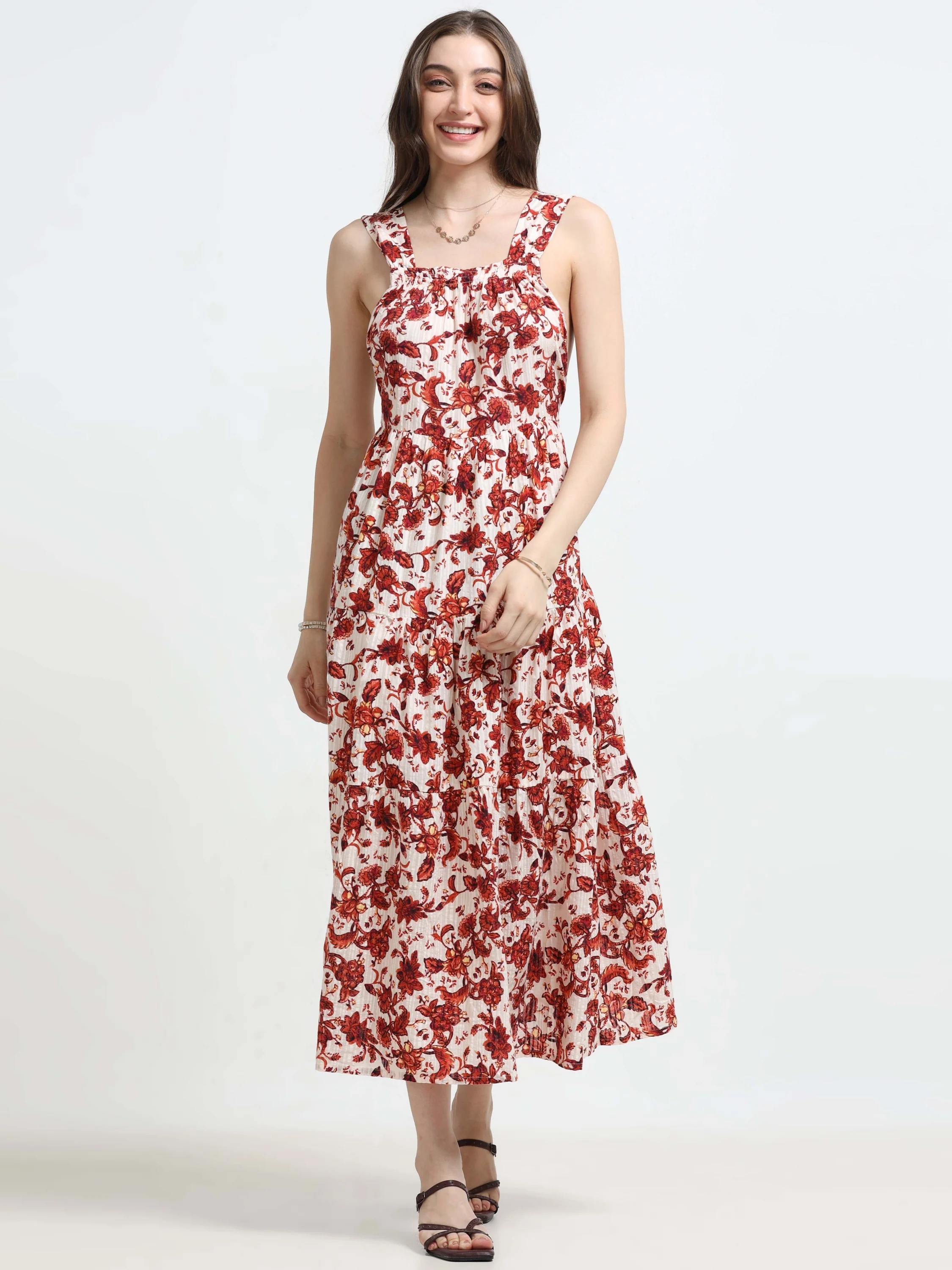 Women Floral Printed Maxi Dress - Image 5
