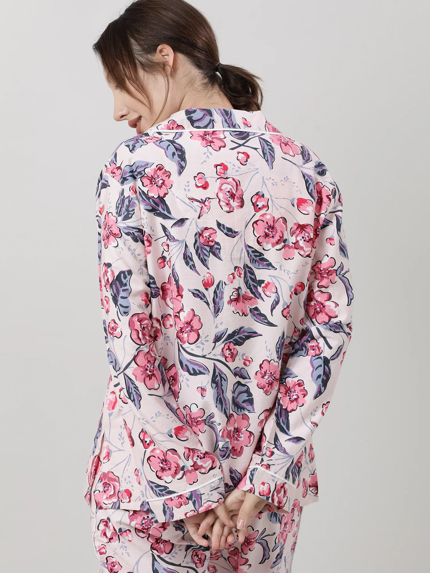 Women Floral Sleepwear Comfort Fit Shirt - Image 6