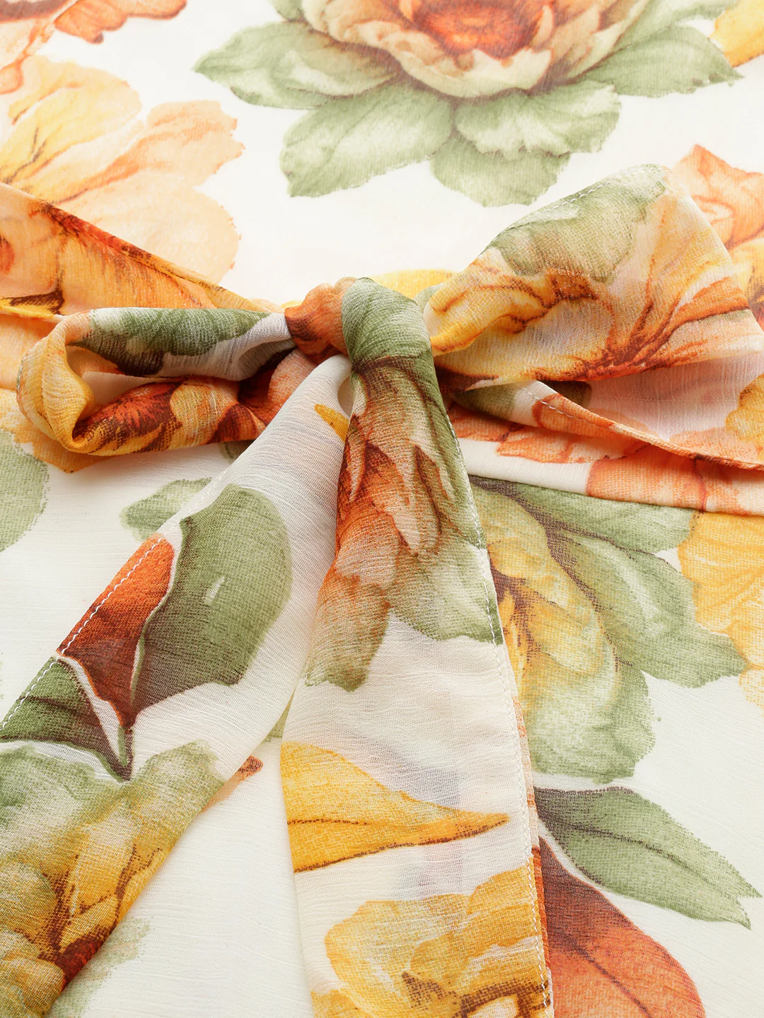 Women Floral Woven Maxi Chiffon Dress - Image 8