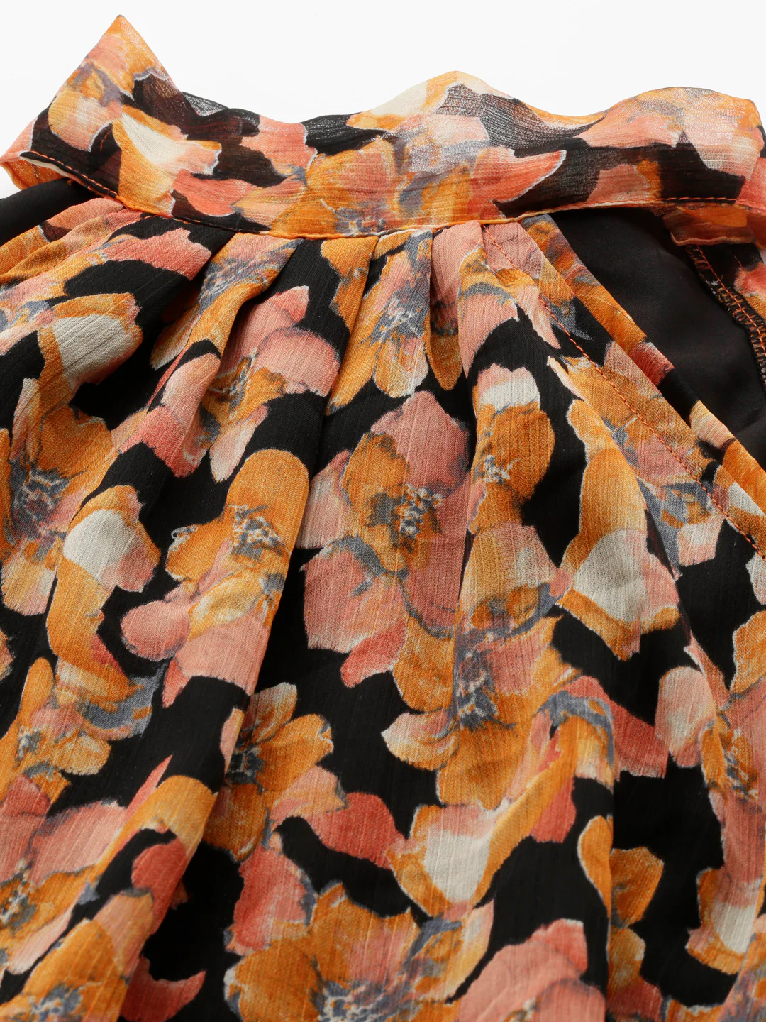Women Floral Woven Maxi Chiffon Dress - Image 4