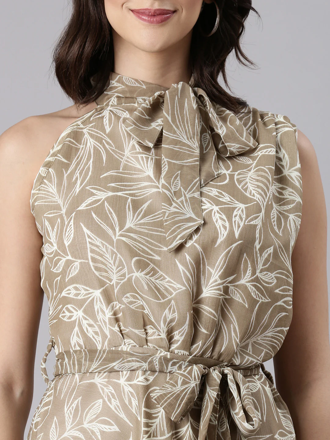Women Floral Woven Midi Chiffon Dress - Image 3