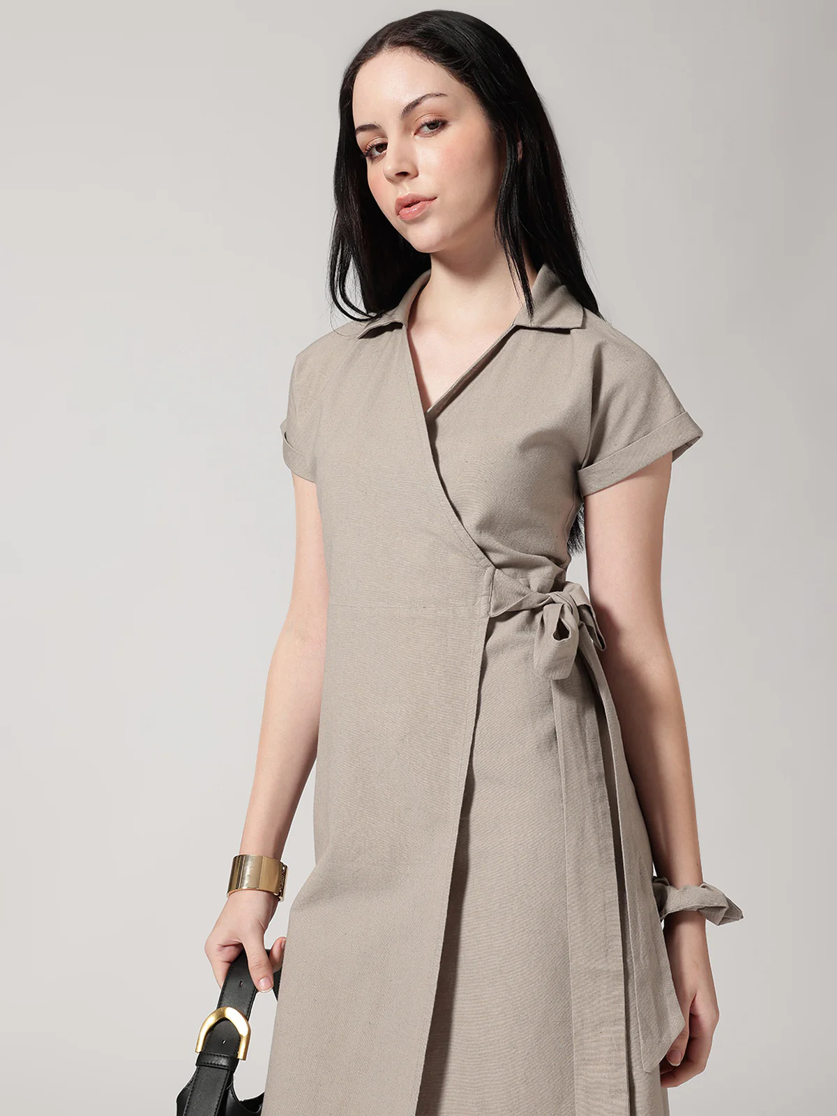Women Formal Wrap Dress - Image 5