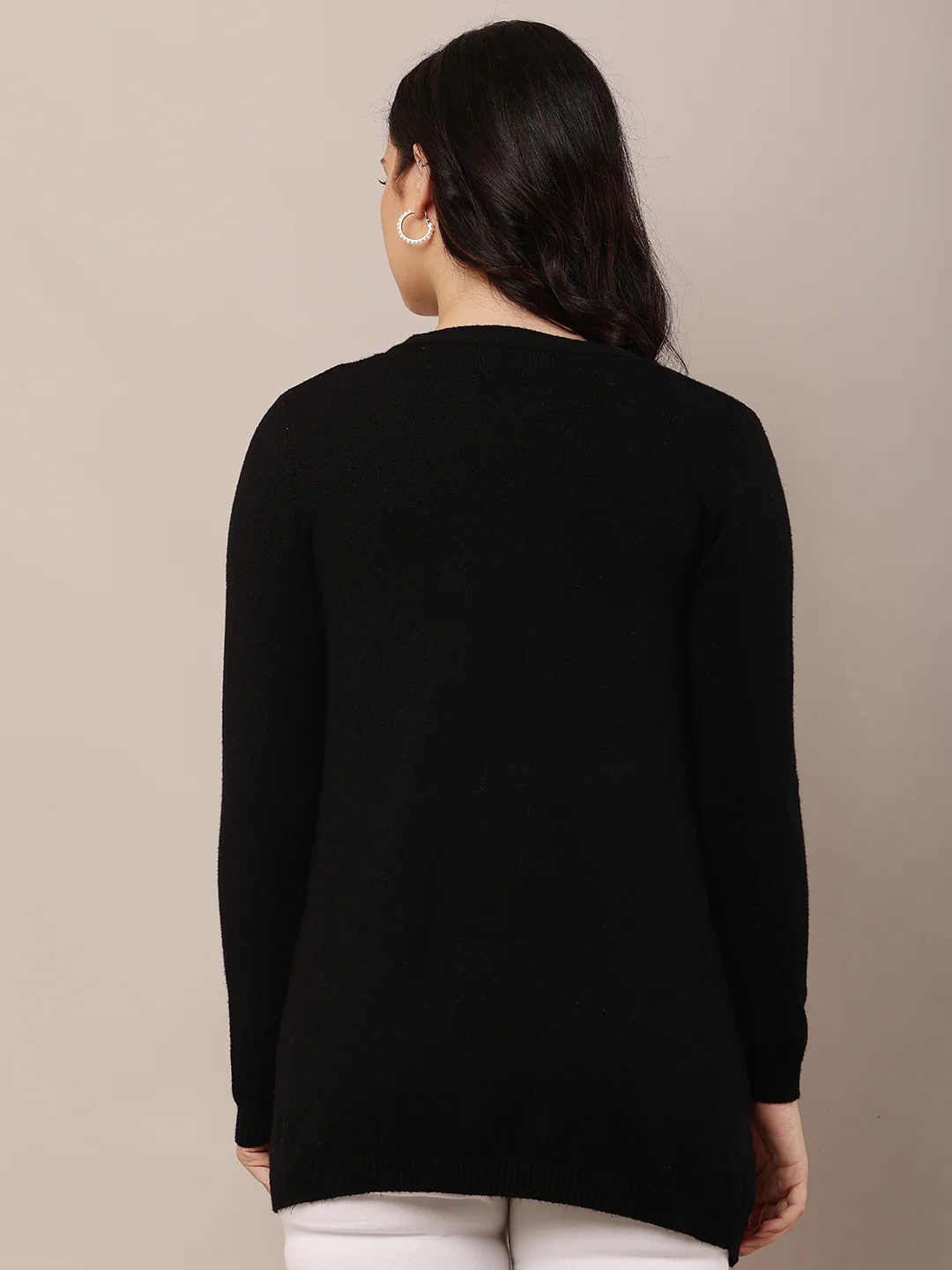 Women Front Open Black Shrug - Image 4