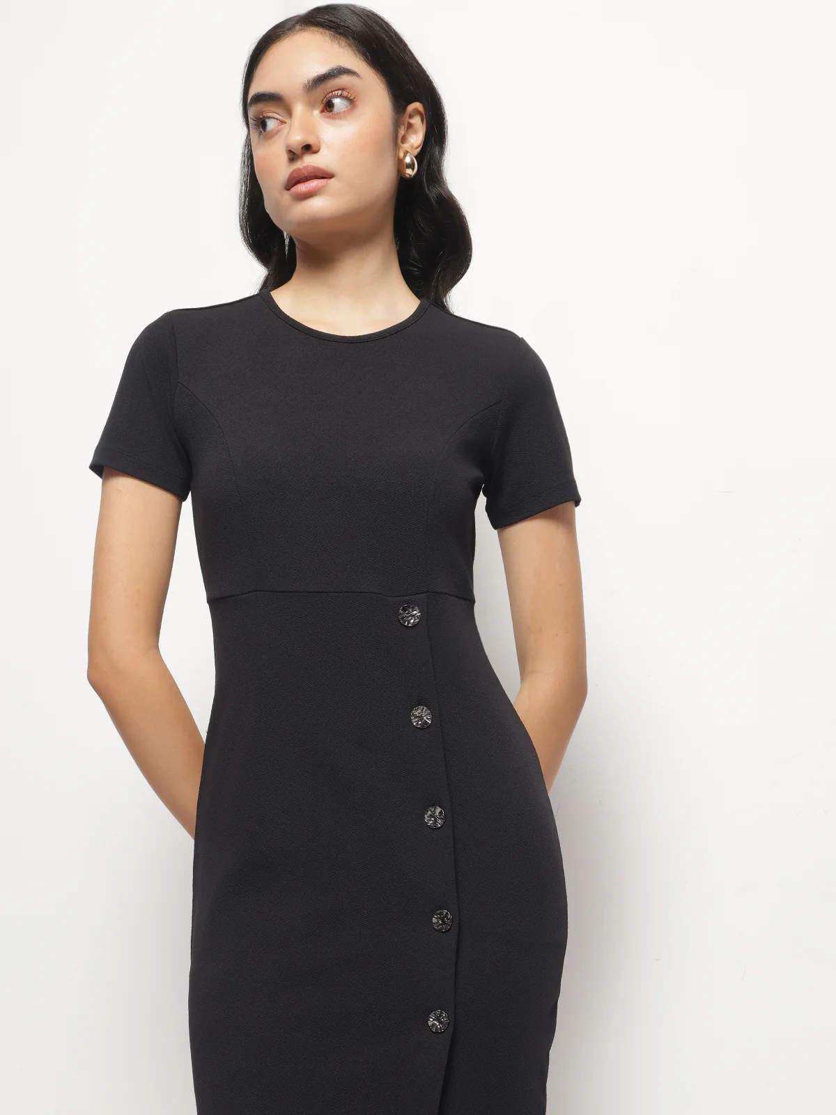 Women Front Slit Bodycon Dress - Image 2