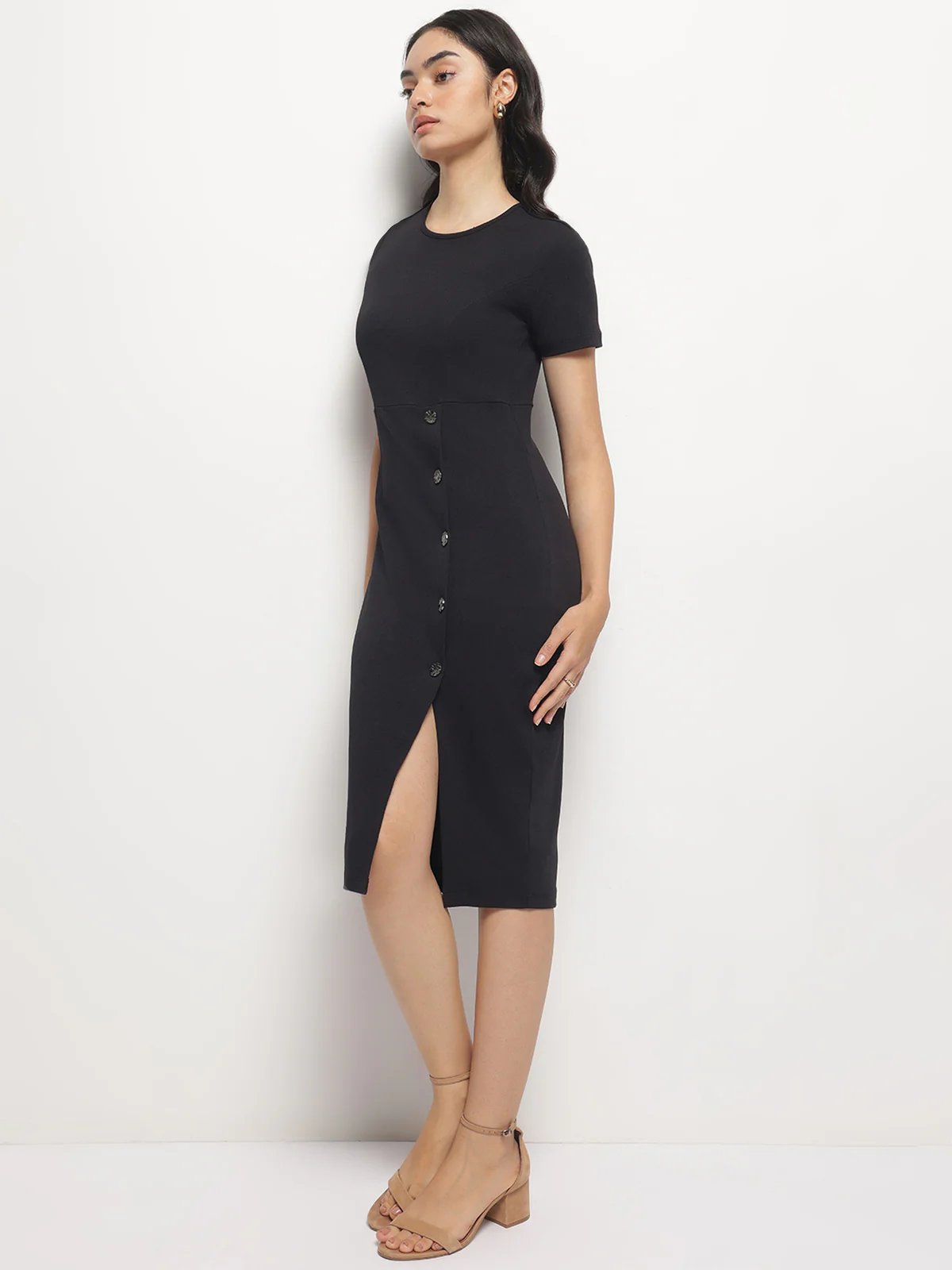 Women Front Slit Bodycon Dress - Image 5