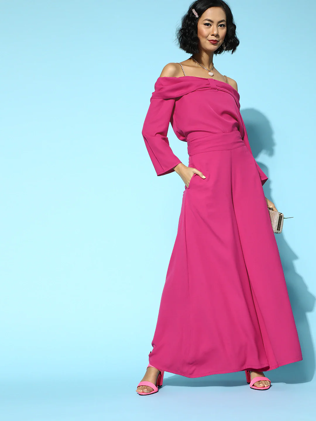 Fuchsia Wide Leg Pants - Image 4