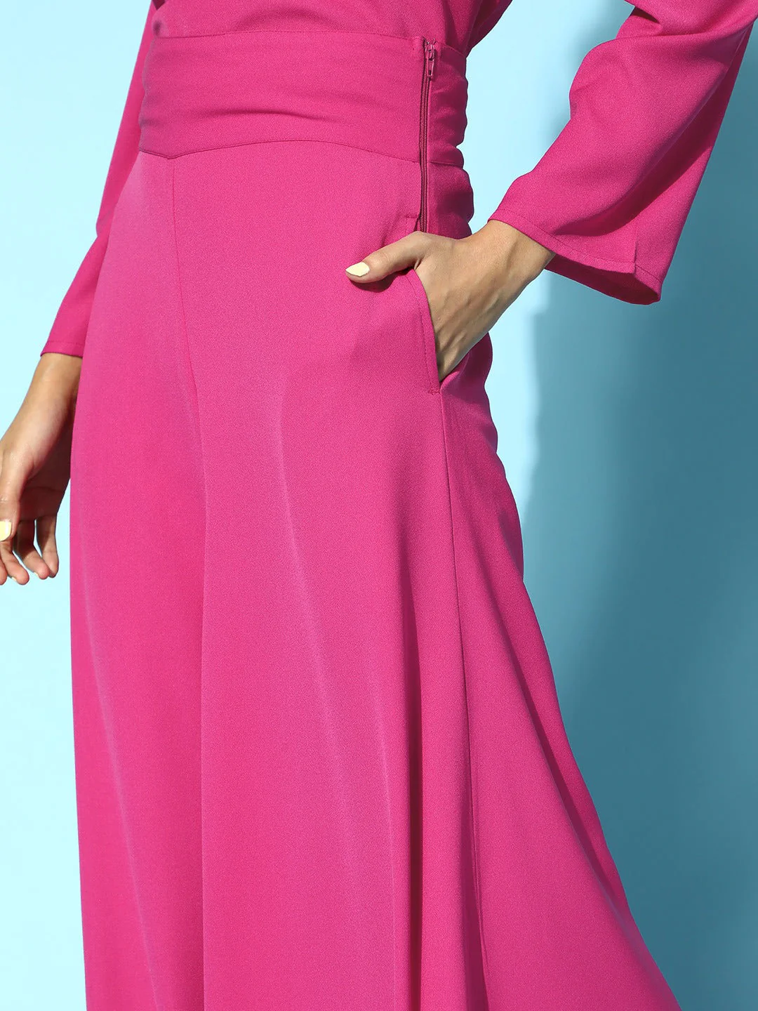 Fuchsia Wide Leg Pants - Image 5