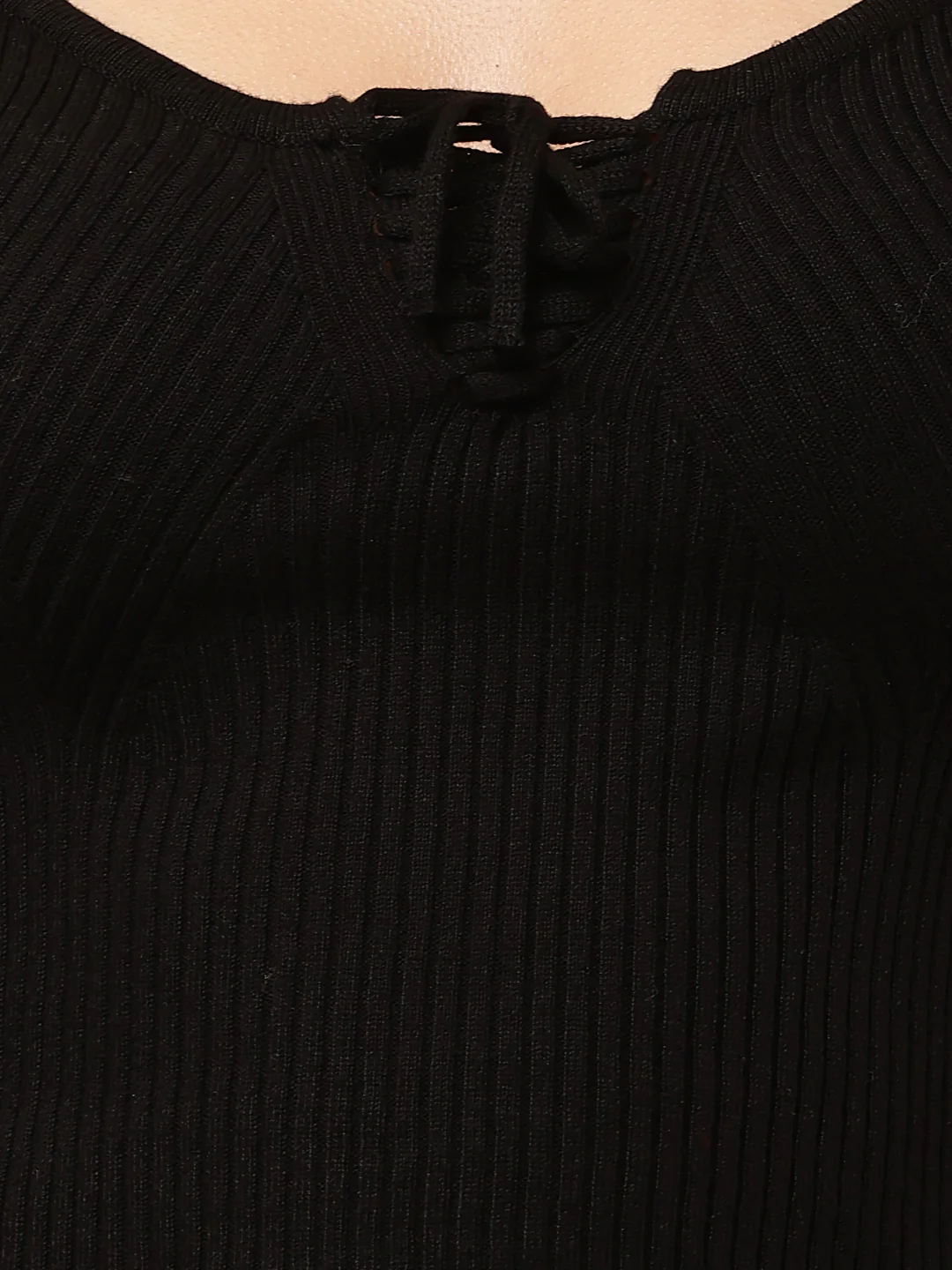 Women Full Sleeve Black Viscose Top - Image 5