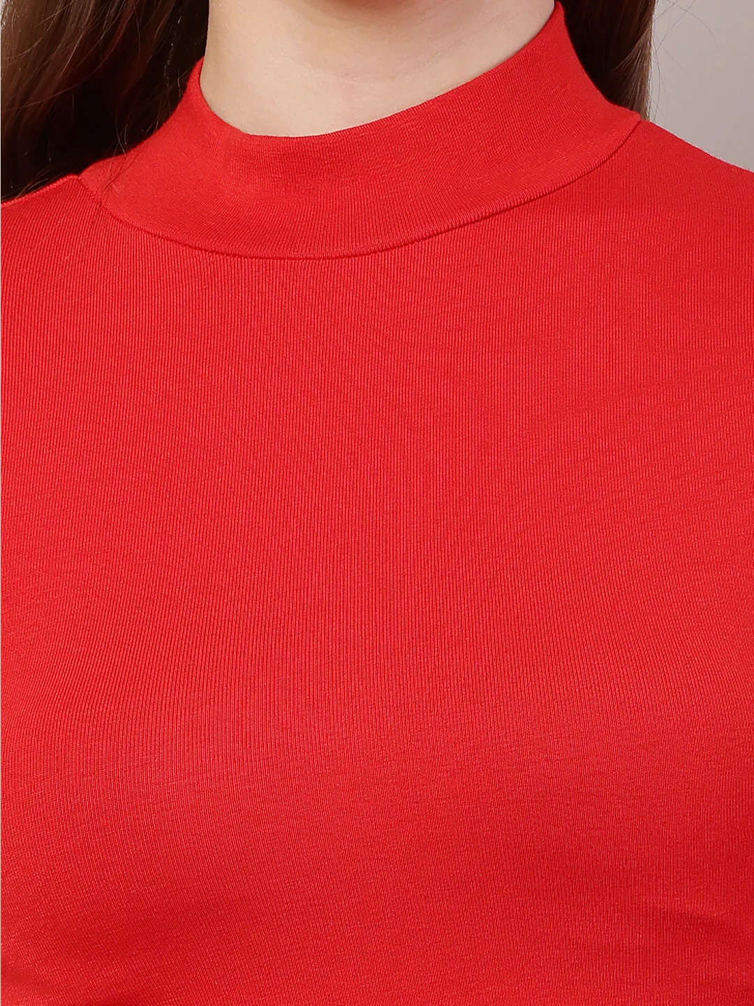 Women Full Sleeve Red Sweater - Image 5