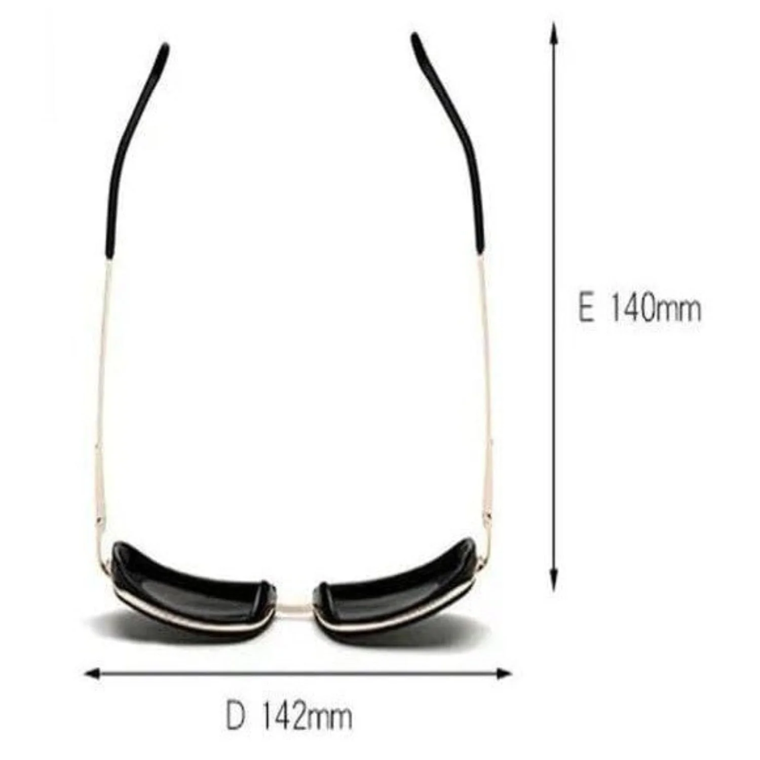 Women Gold Black Square Shield Sunglasses - Image 2