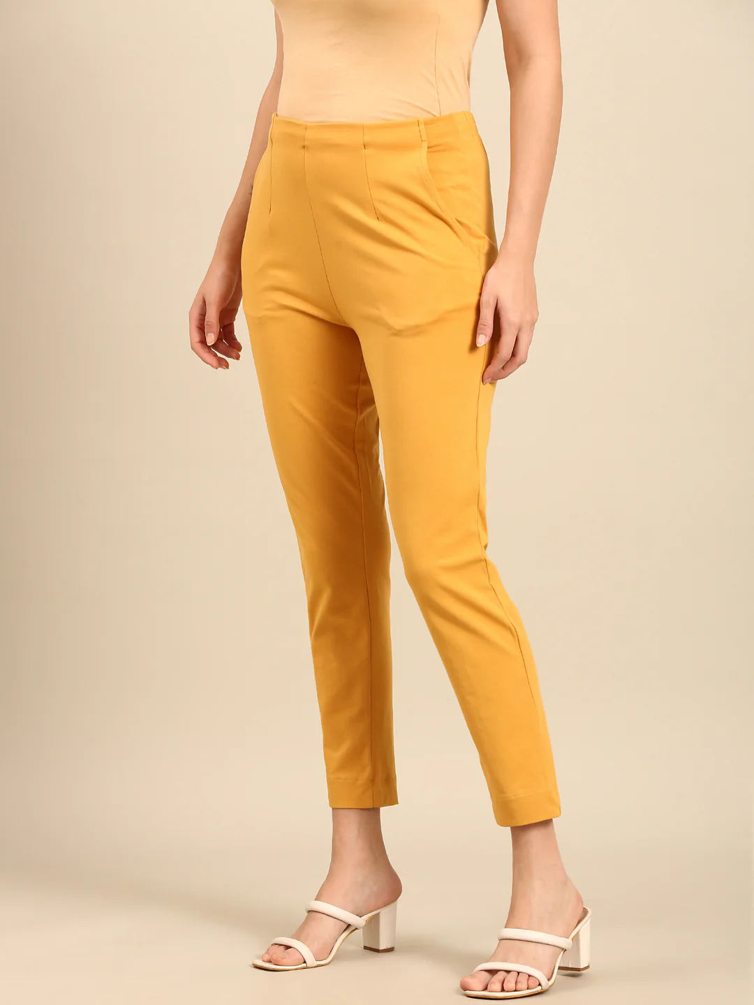 Women Gold Casual Pants - Image 2