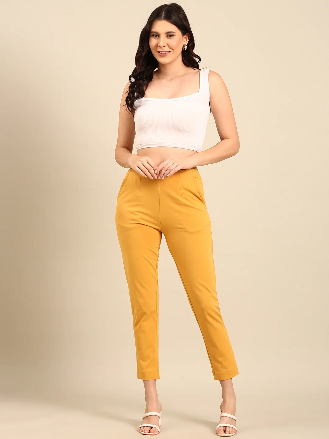 Women Gold Casual Pants - Image 5