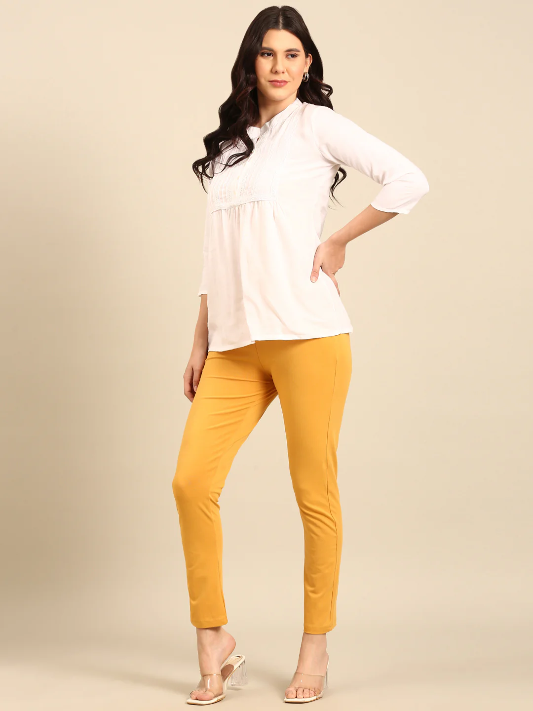 Women Gold Casual Pants - Image 5