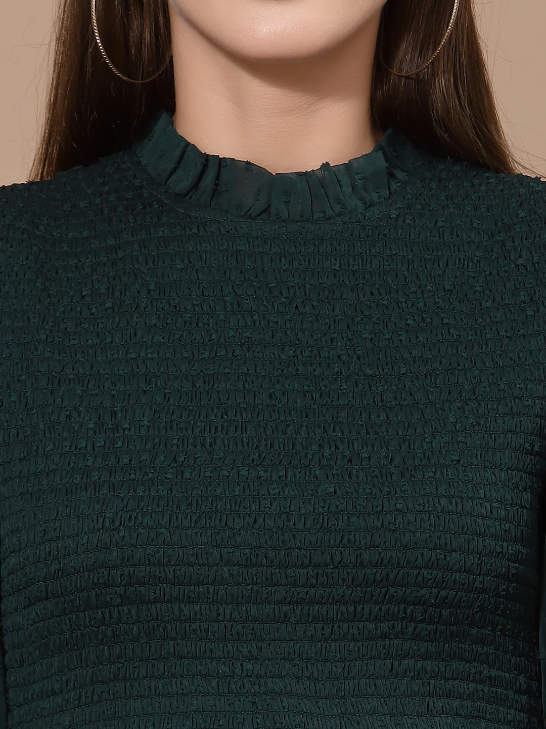 Women Green A-Line Odour Free Midi Dress - Image 6