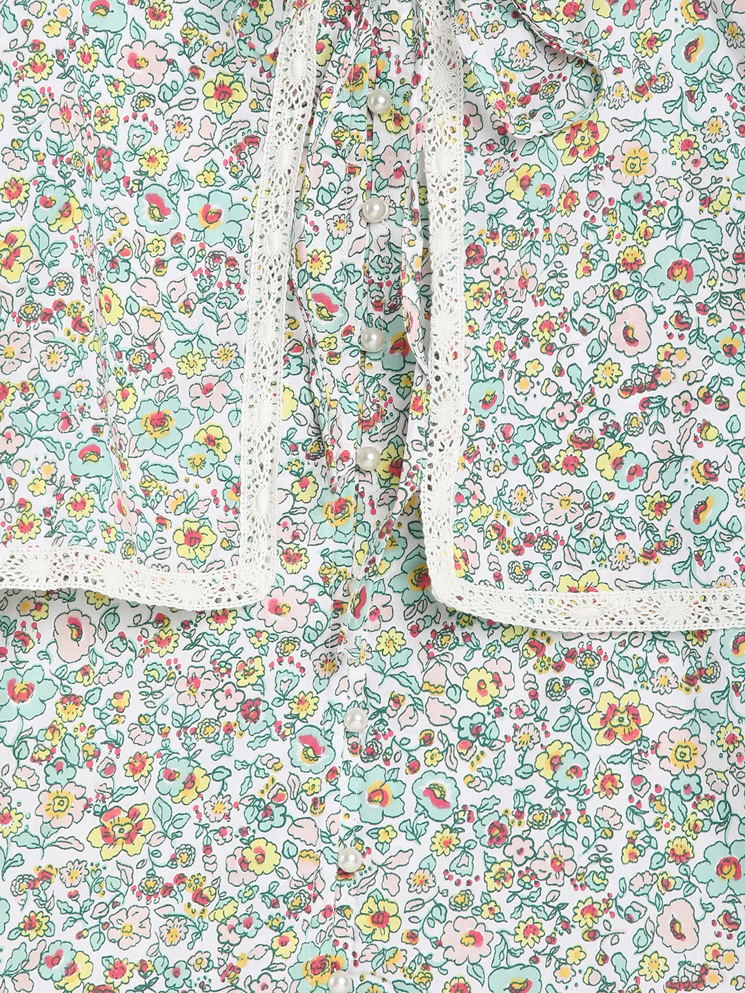 Women Green Printed A-Line Tops - Image 8