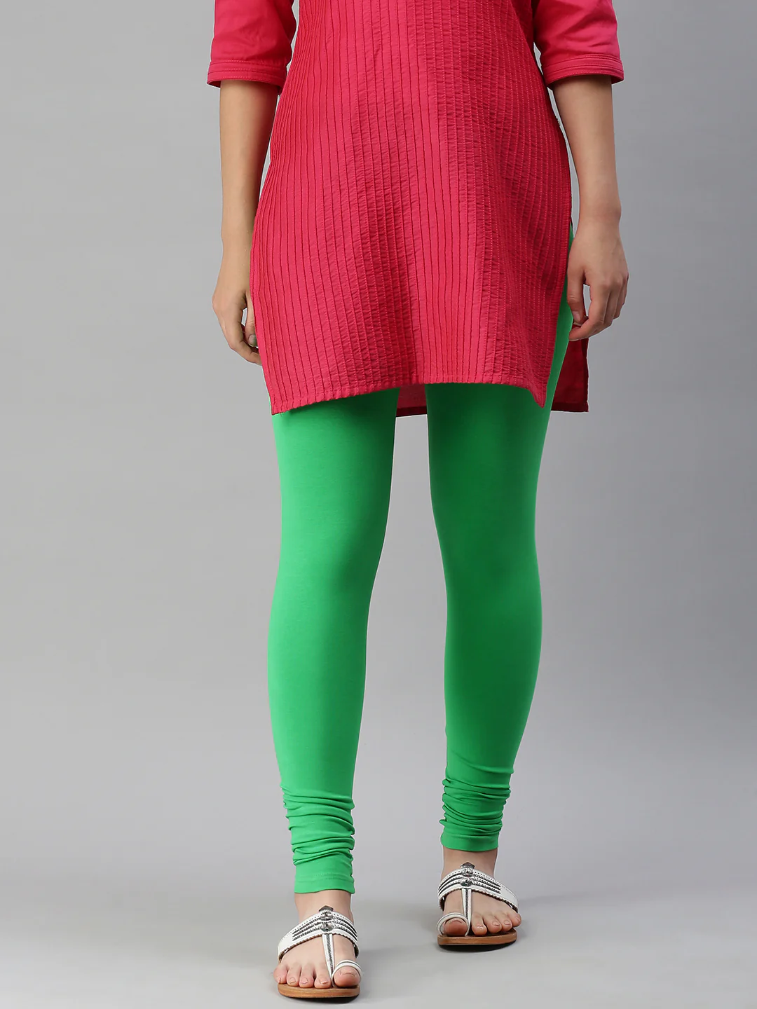 Women Green Casual Leggings - Image 2