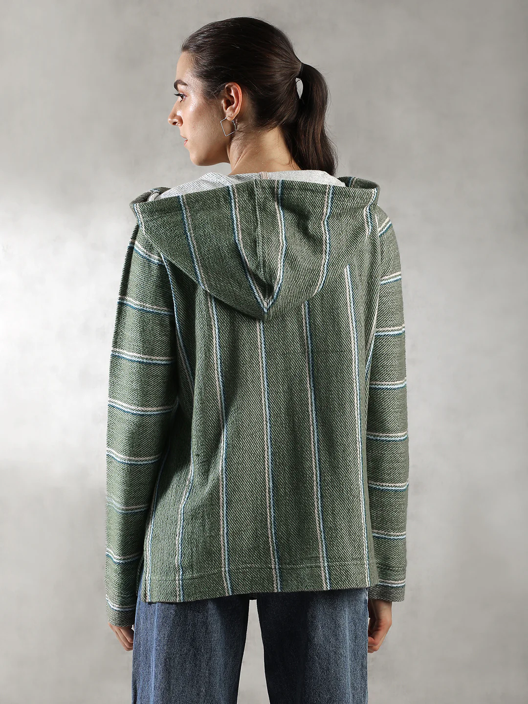 Women Green Oversize Hoodie - Image 4