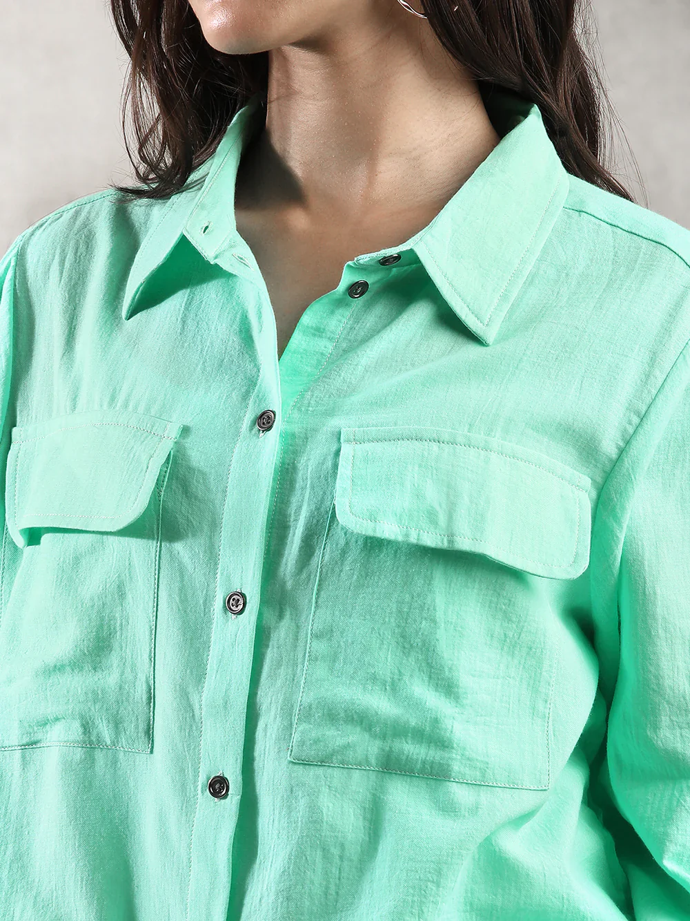 Women Green Casual Shirt - Image 4
