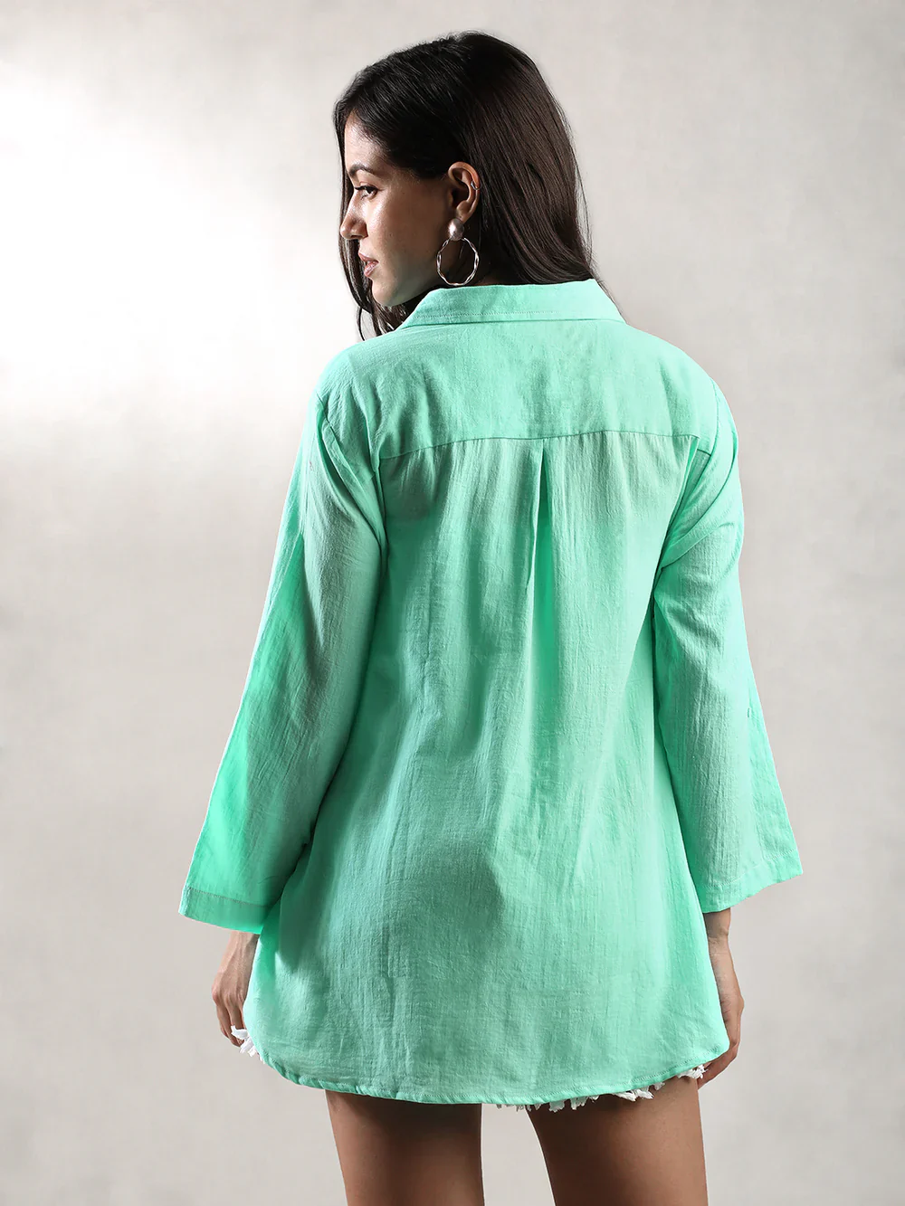 Women Green Casual Shirt - Image 5