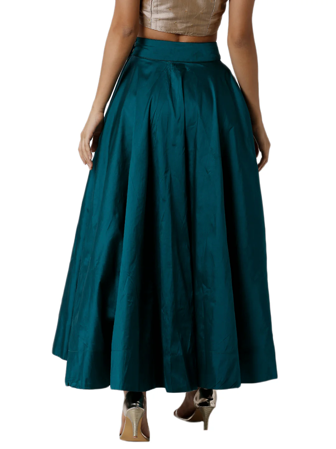 Women Green Festive Skirt - Image 3
