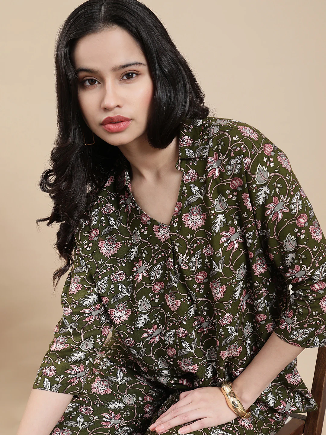 Women Green Festive Top - Image 3