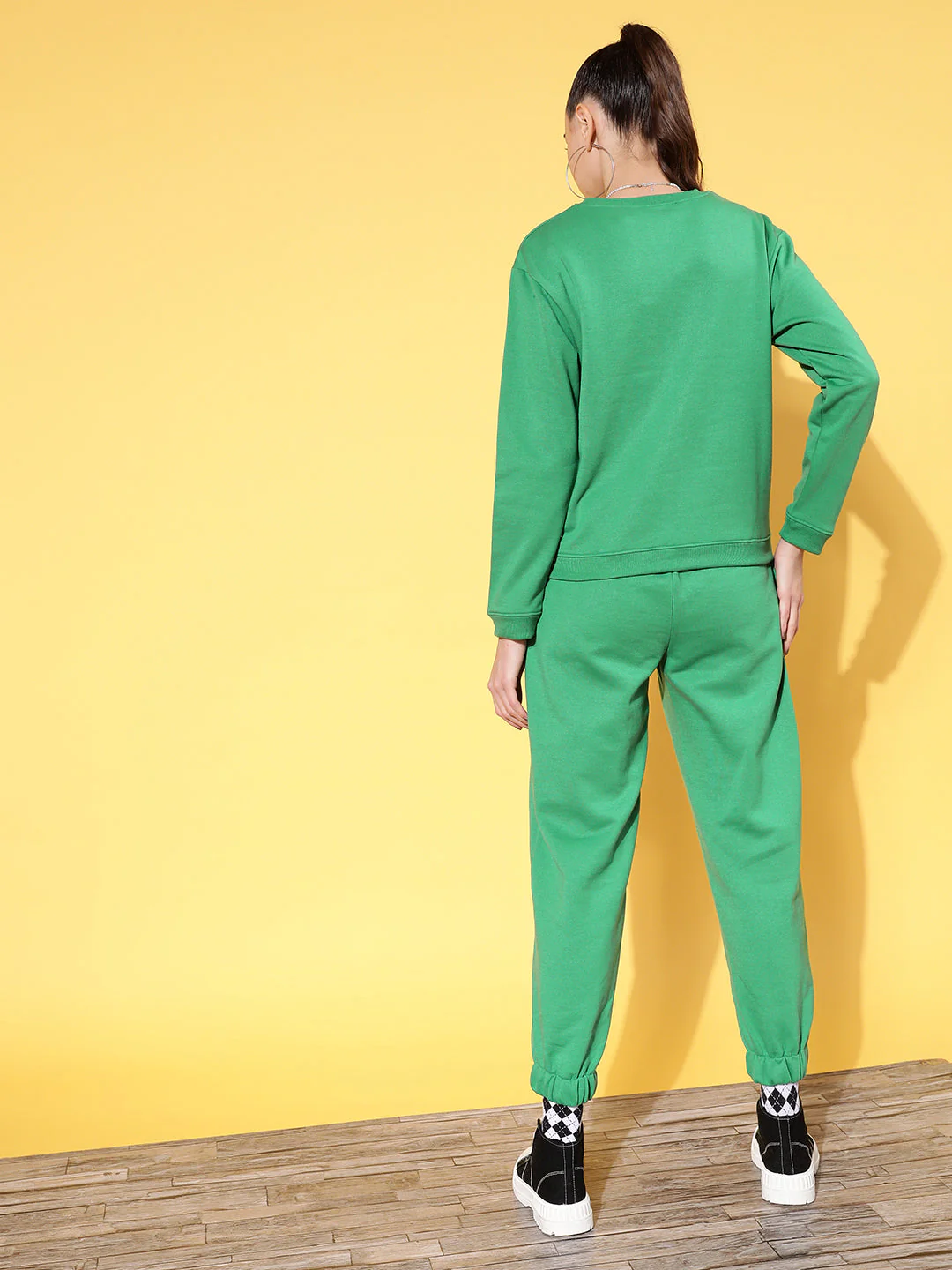 Women Green Fleece BUSH Sweatshirt With Joggers - Image 5