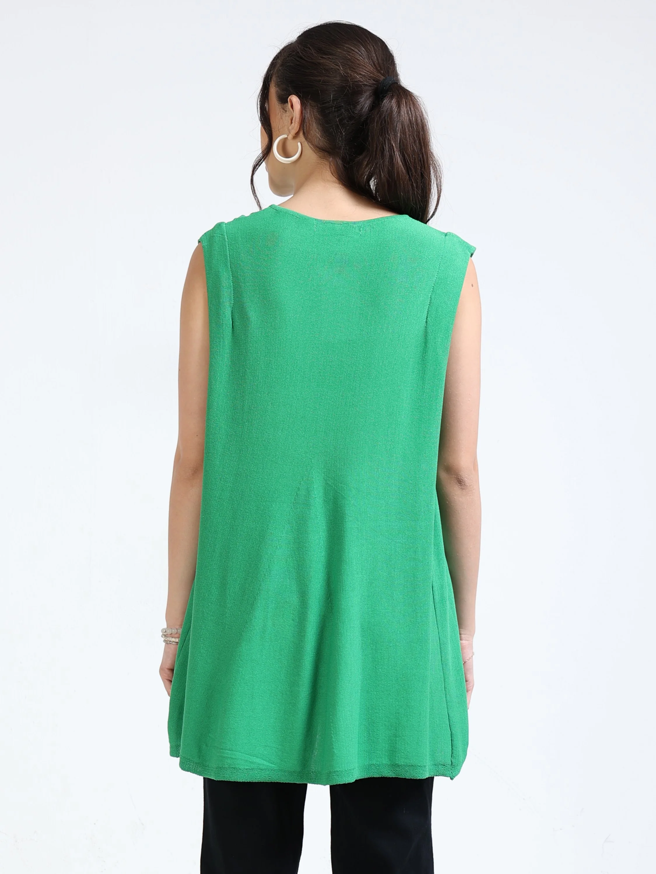 Women Green High Low Top - Image 4
