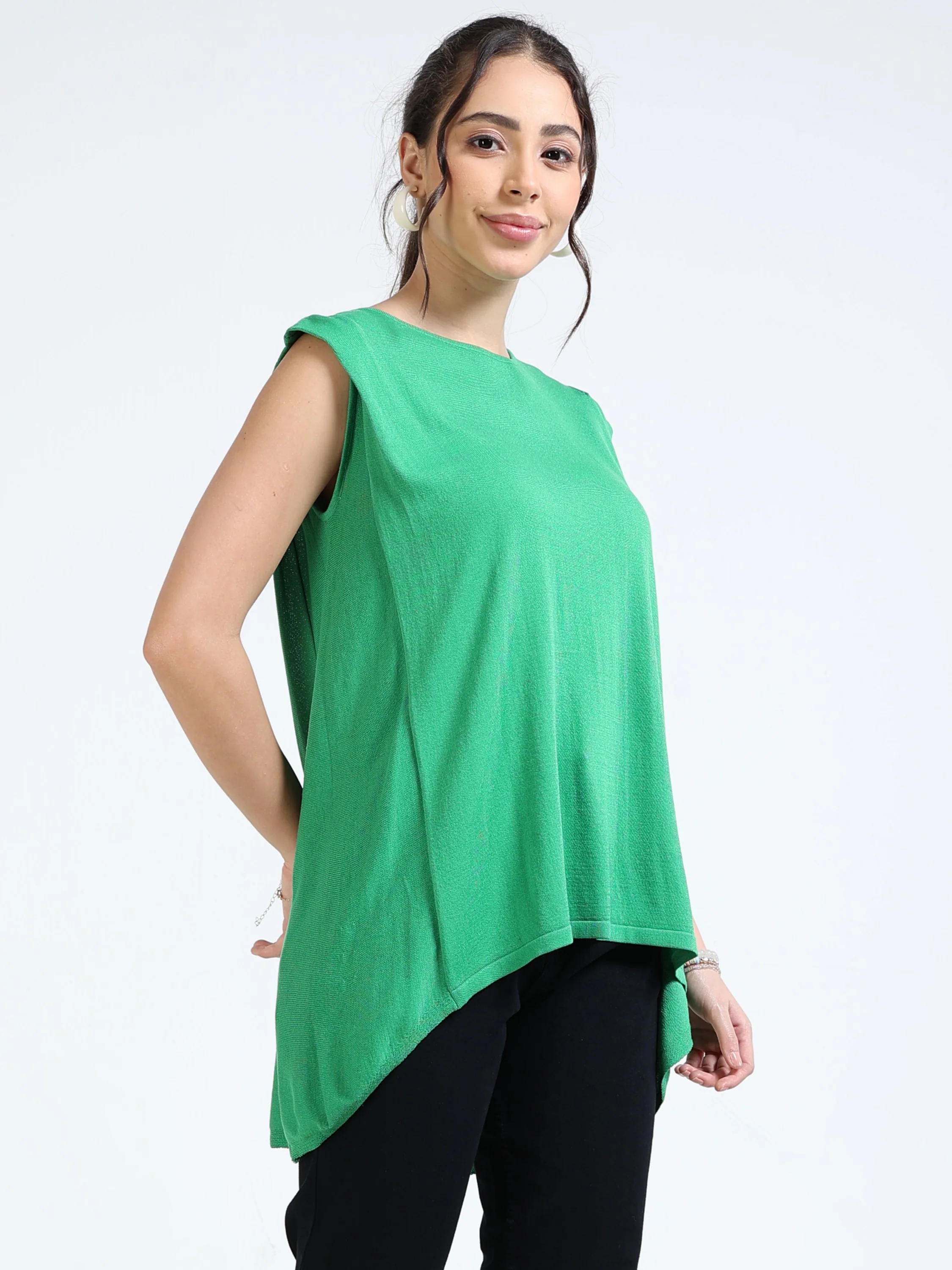 Women Green High Low Top - Image 5