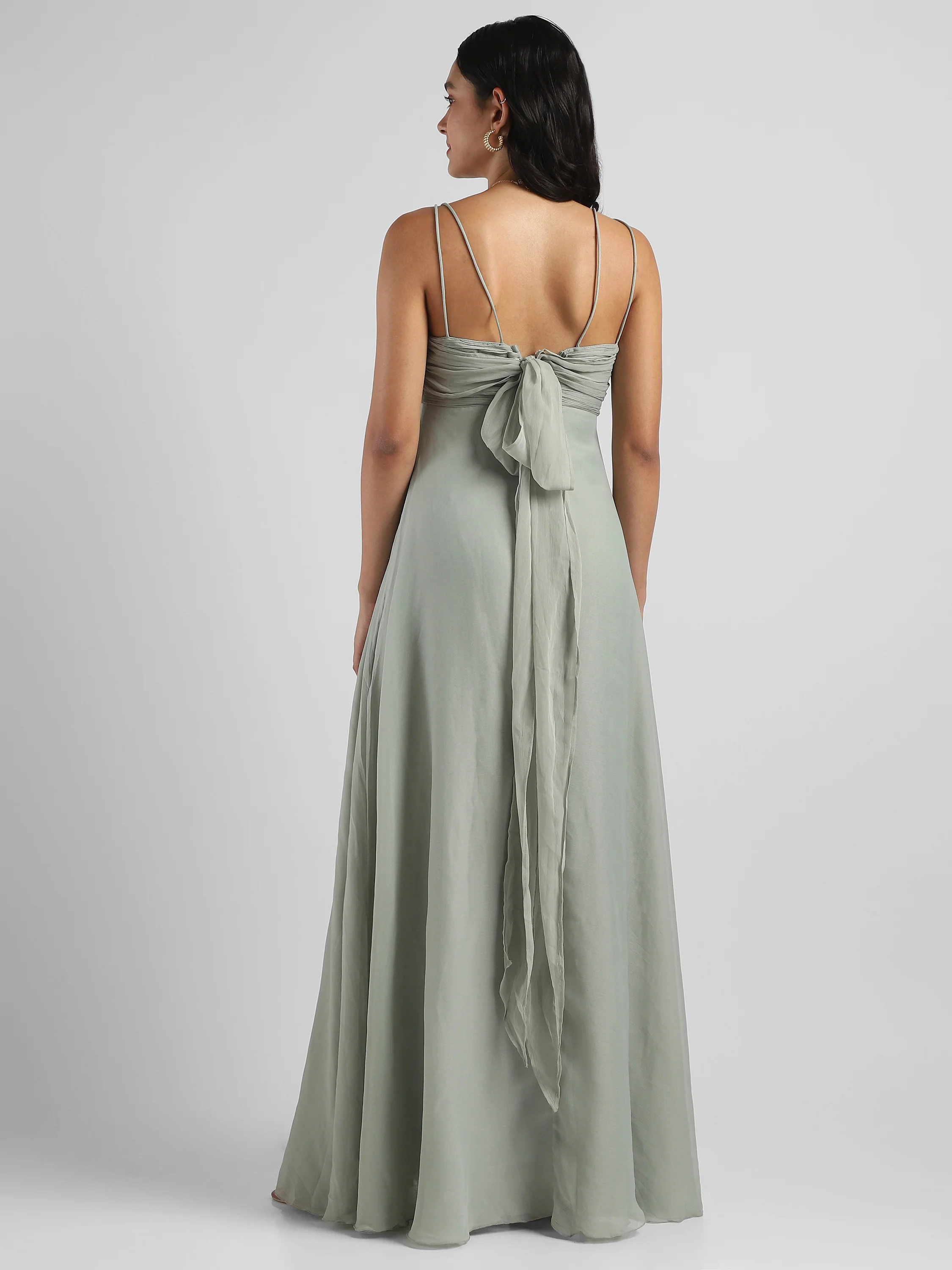Women Green Maxi Dress - Image 4