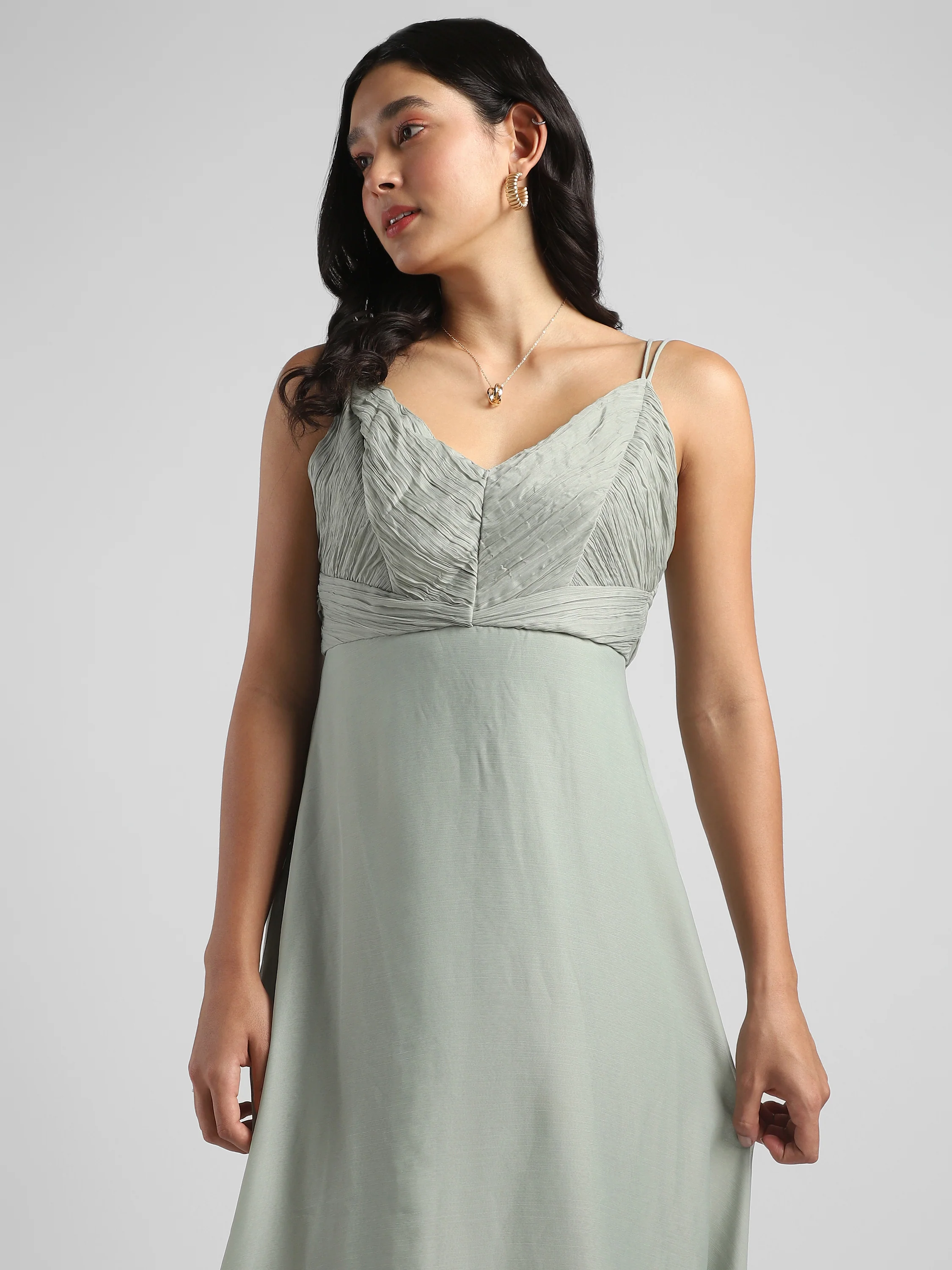 Women Green Maxi Dress - Image 6