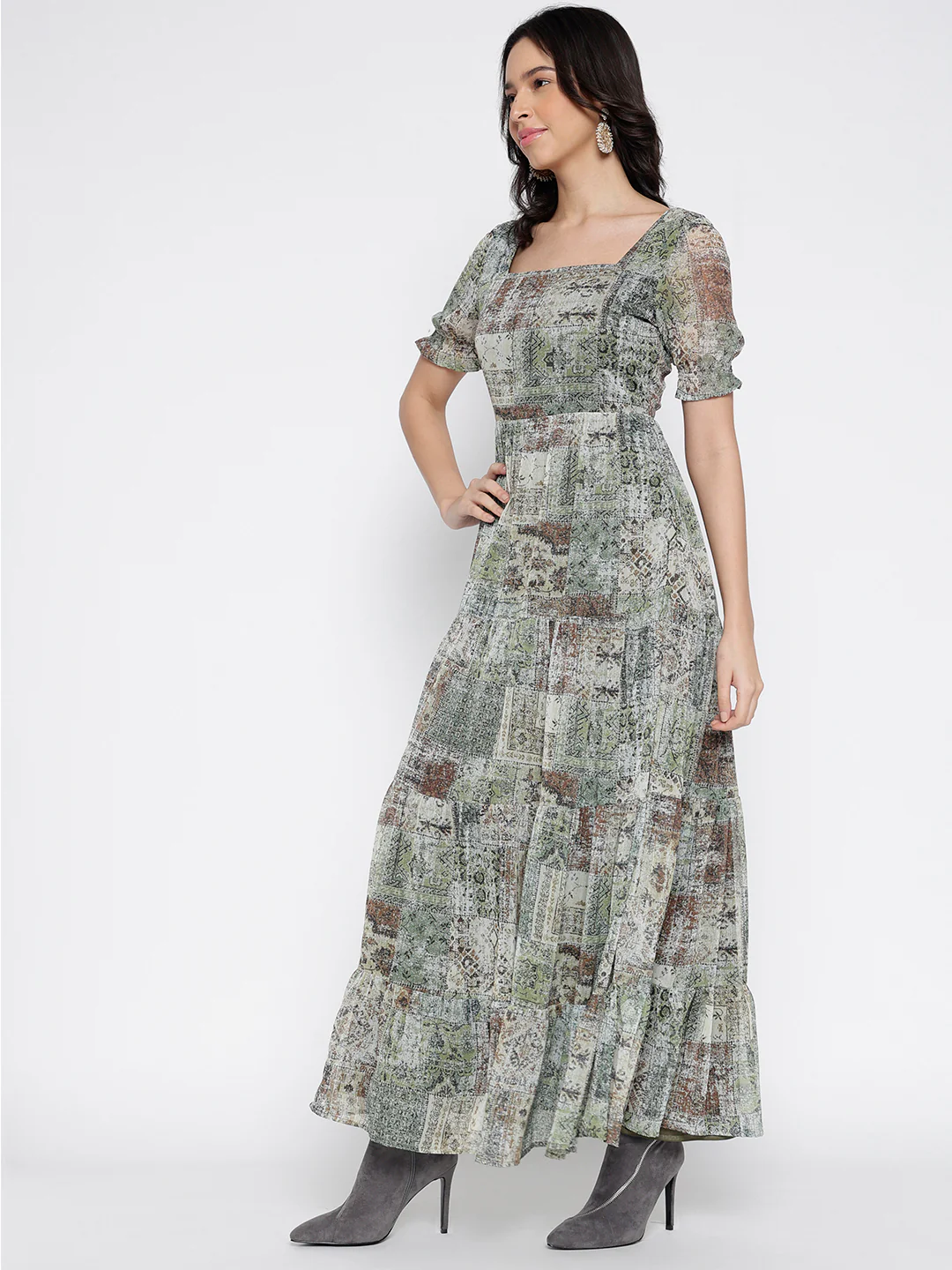 Women Green Miles Of Style Maxi Dress - Image 4