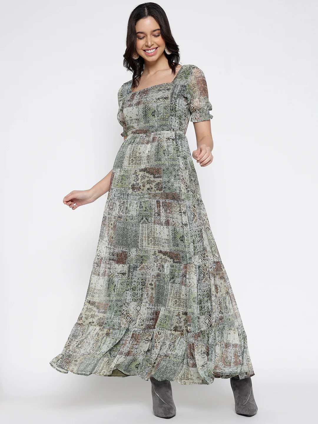Women Green Miles Of Style Maxi Dress - Image 5