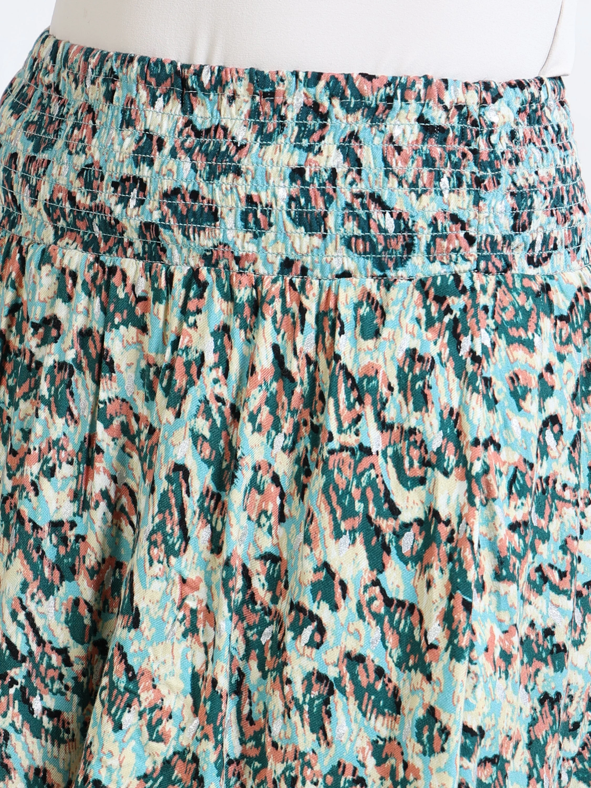 Women Smocked Flared Skirt - Image 4