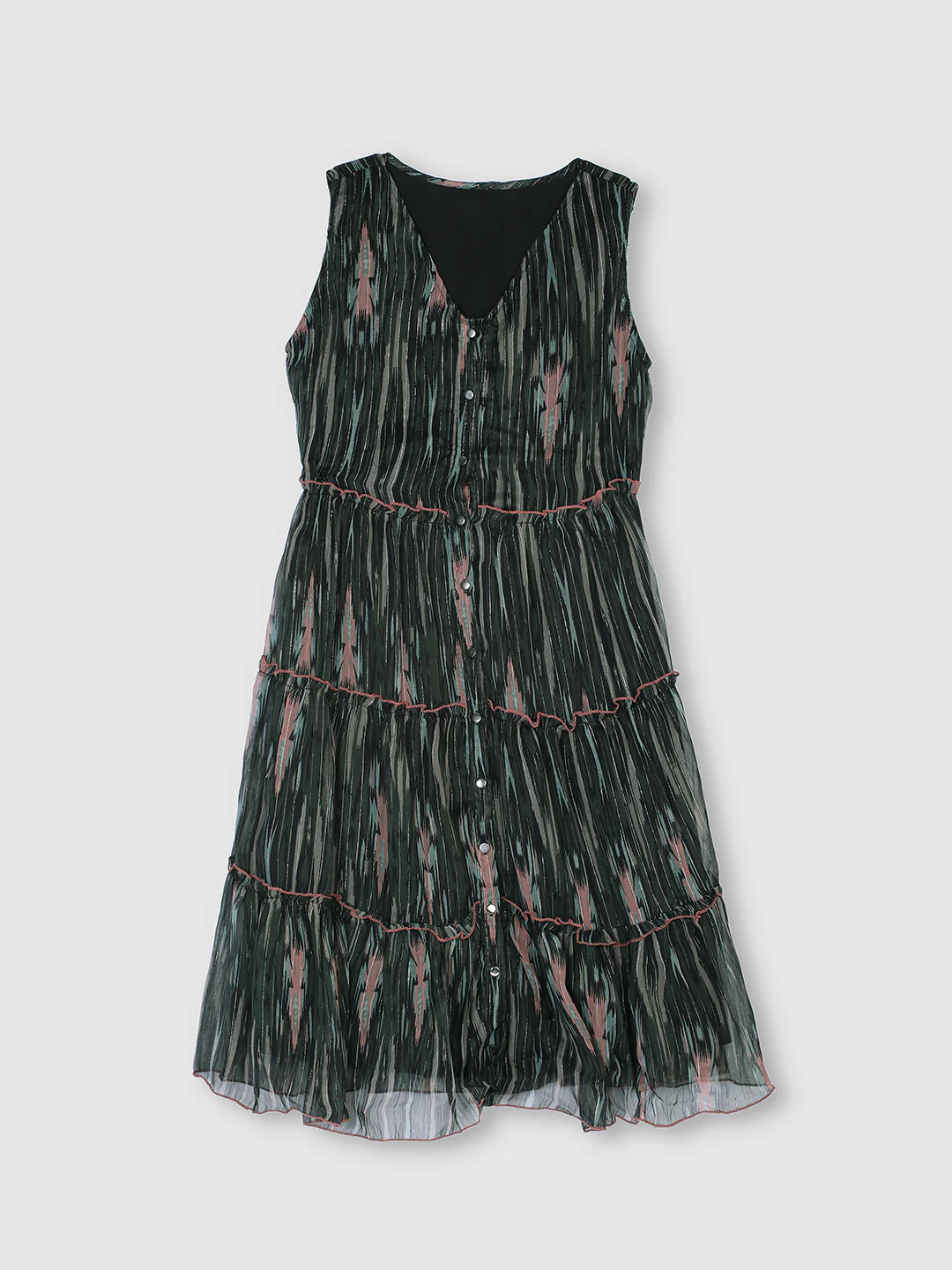 Women Printed Green Dress - Image 7