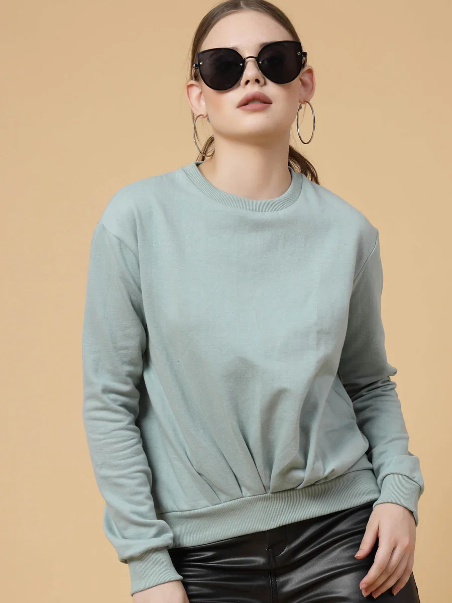 Women Green Printed Sweatshirt - Image 3