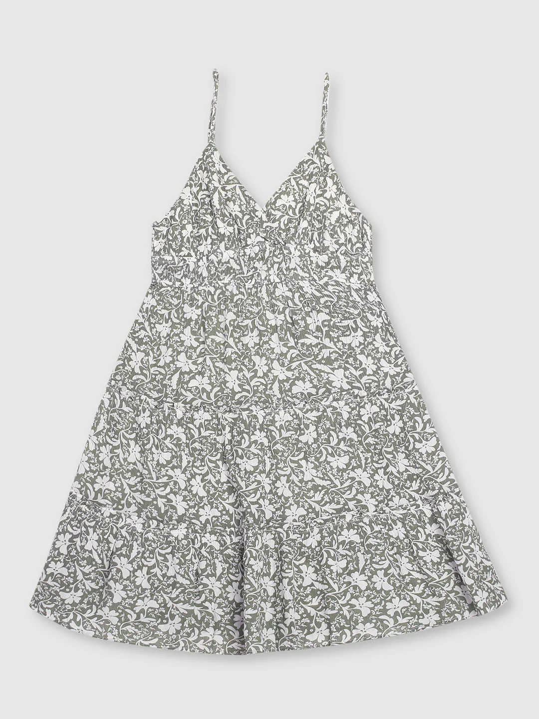 Women Floral Green Printed Dress - Image 7