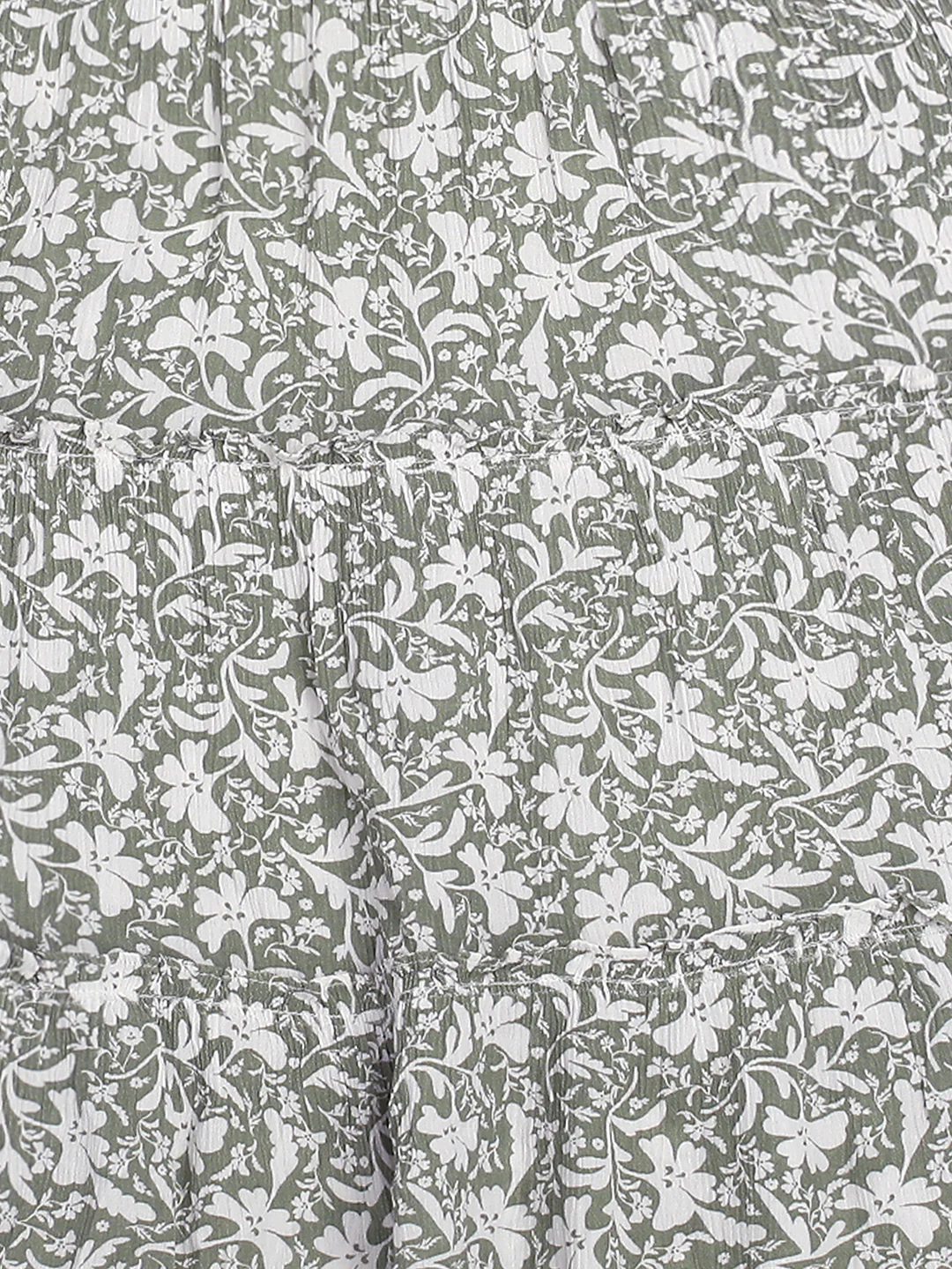 Women Floral Green Printed Dress - Image 8
