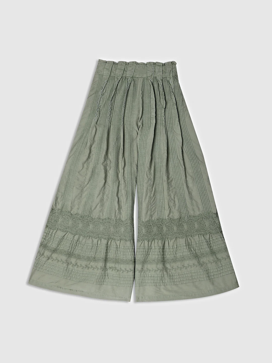 Women Green Boho Flared Pants - Image 7