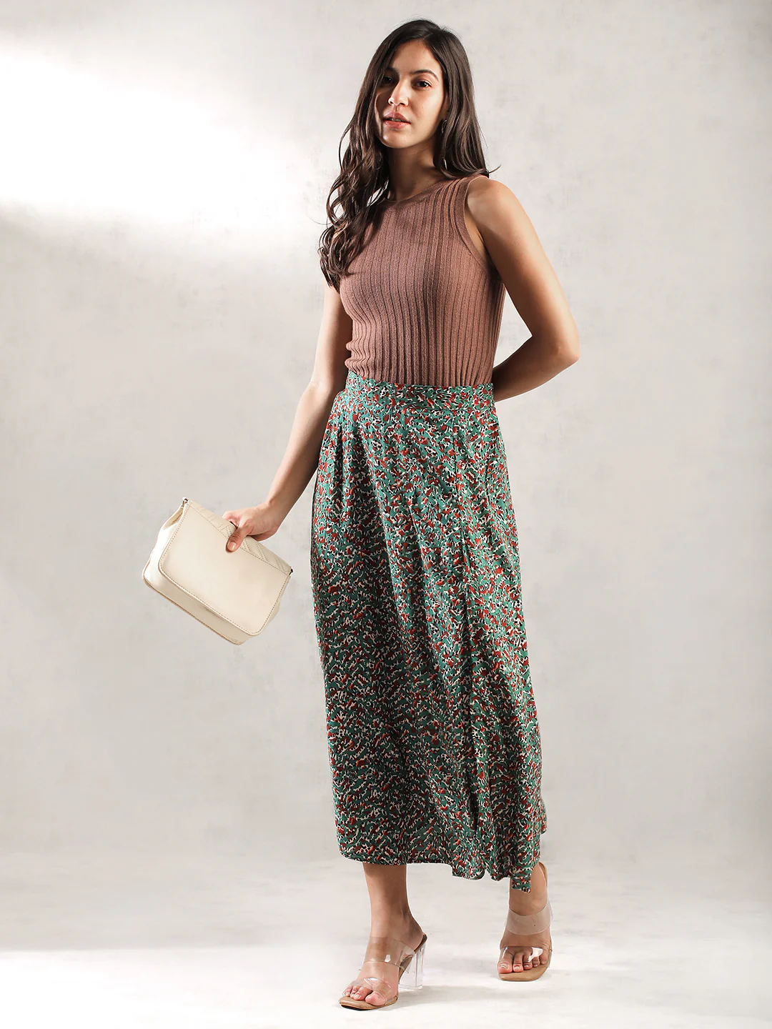 Women Green Regular Fit Skirt - Image 5
